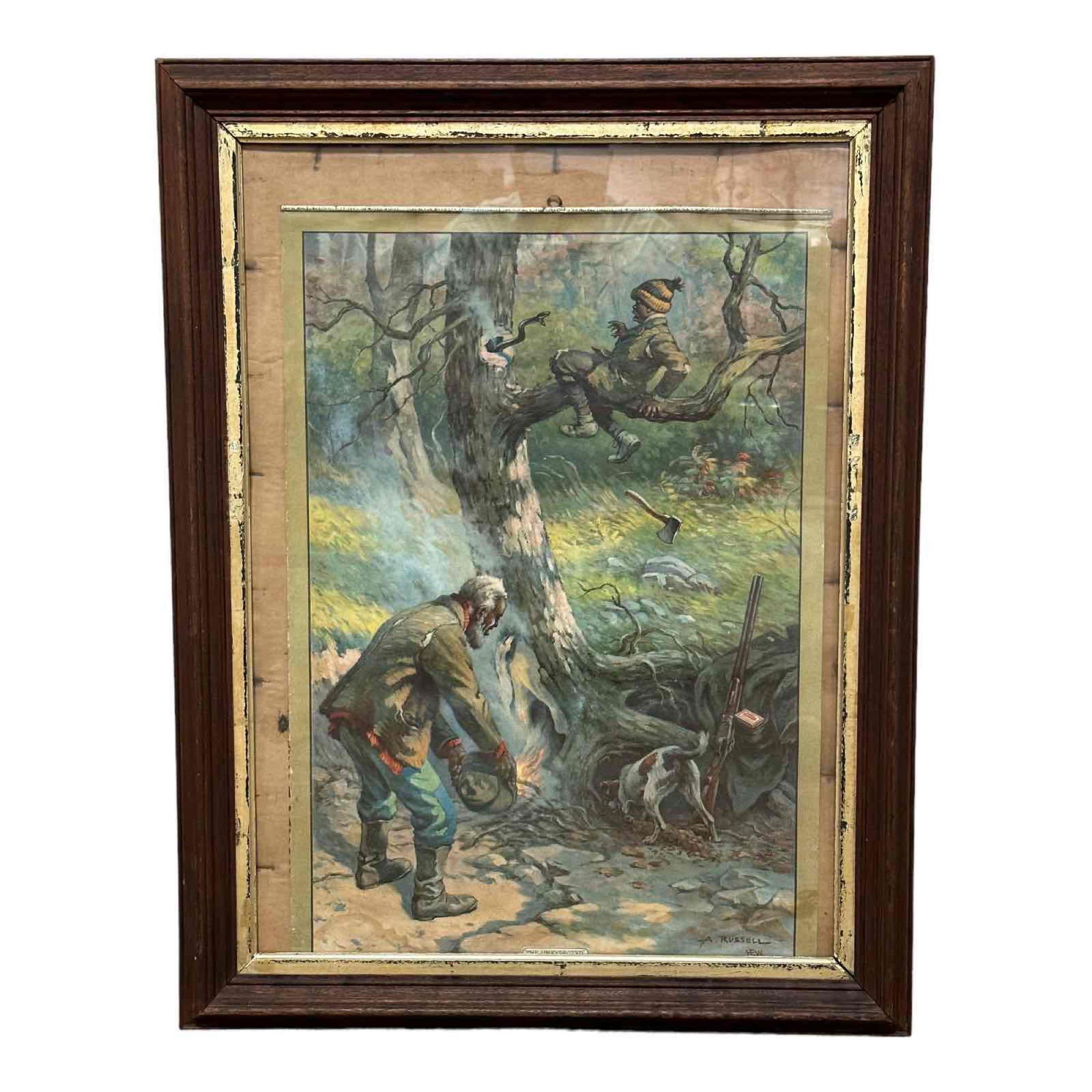 Black Americana WESTERN Shotgun Shells Colored Lithograph (1 of 14)