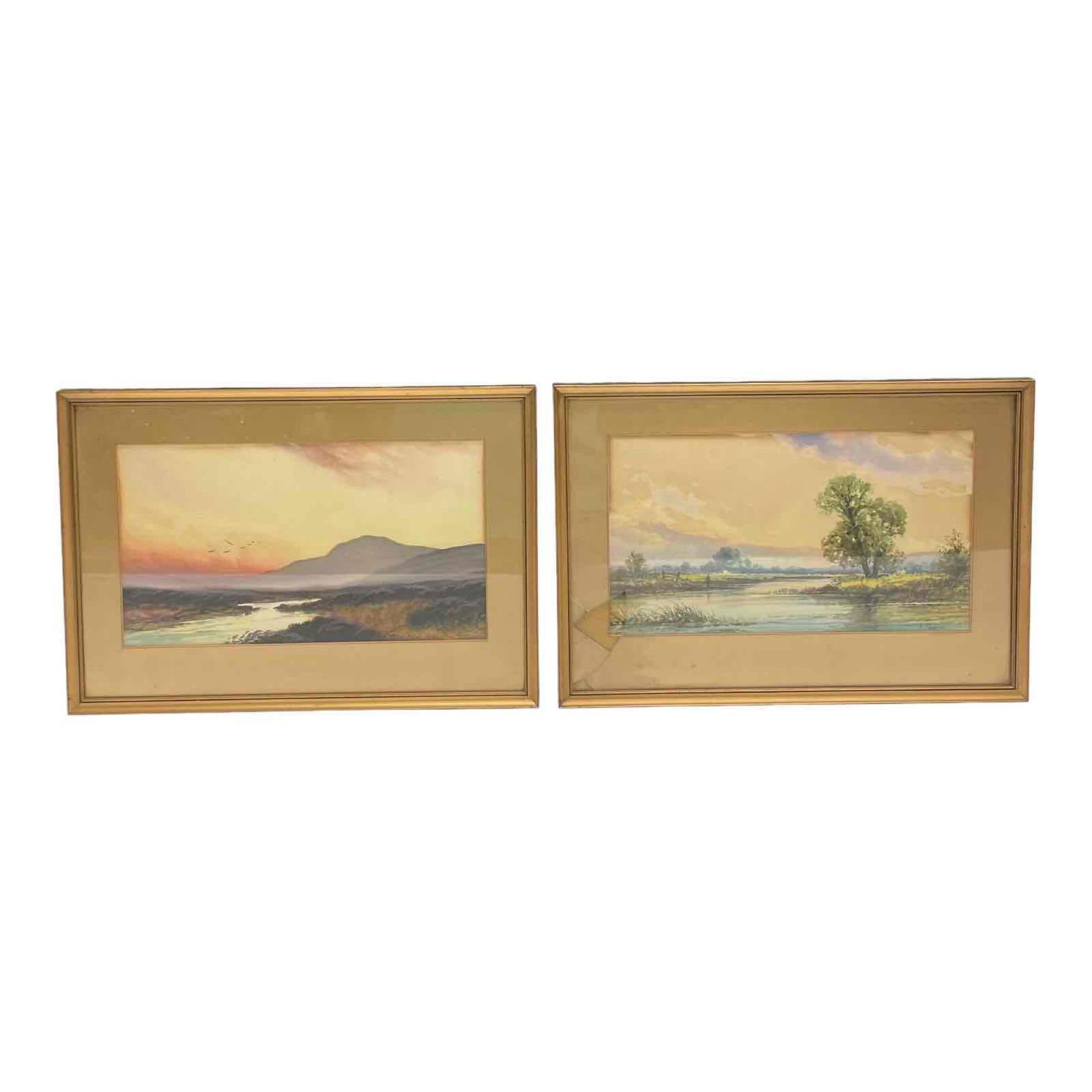 2 - Early 20th century Signed Watercolor River Landscapes (1 of 20)