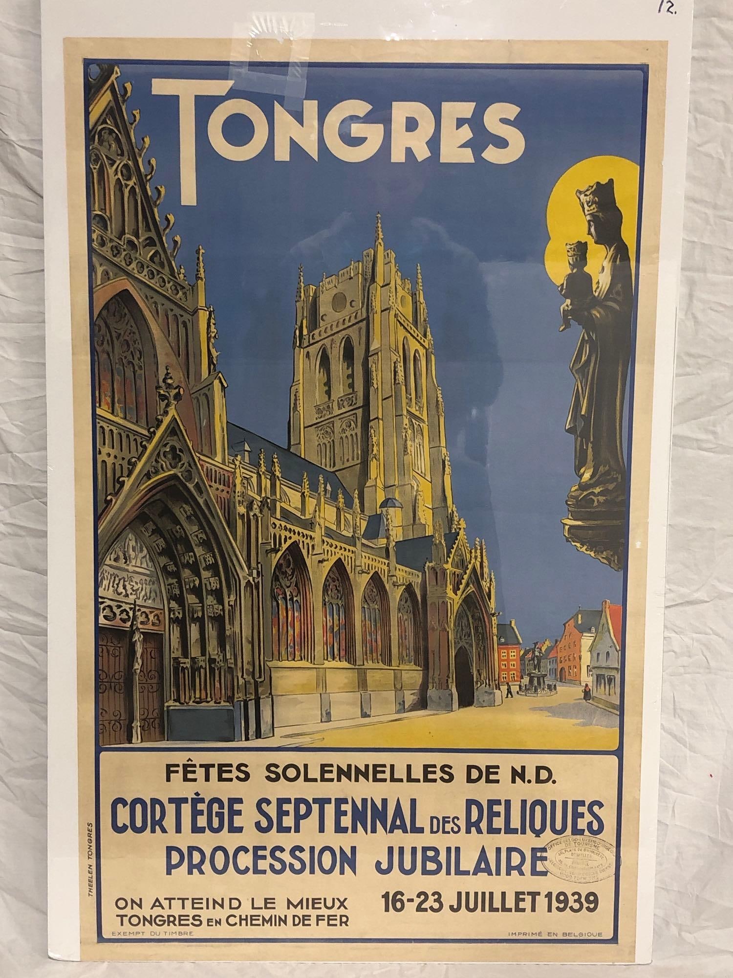 Belgium - Tongres travel poster: 1930's, 25x39, A condition