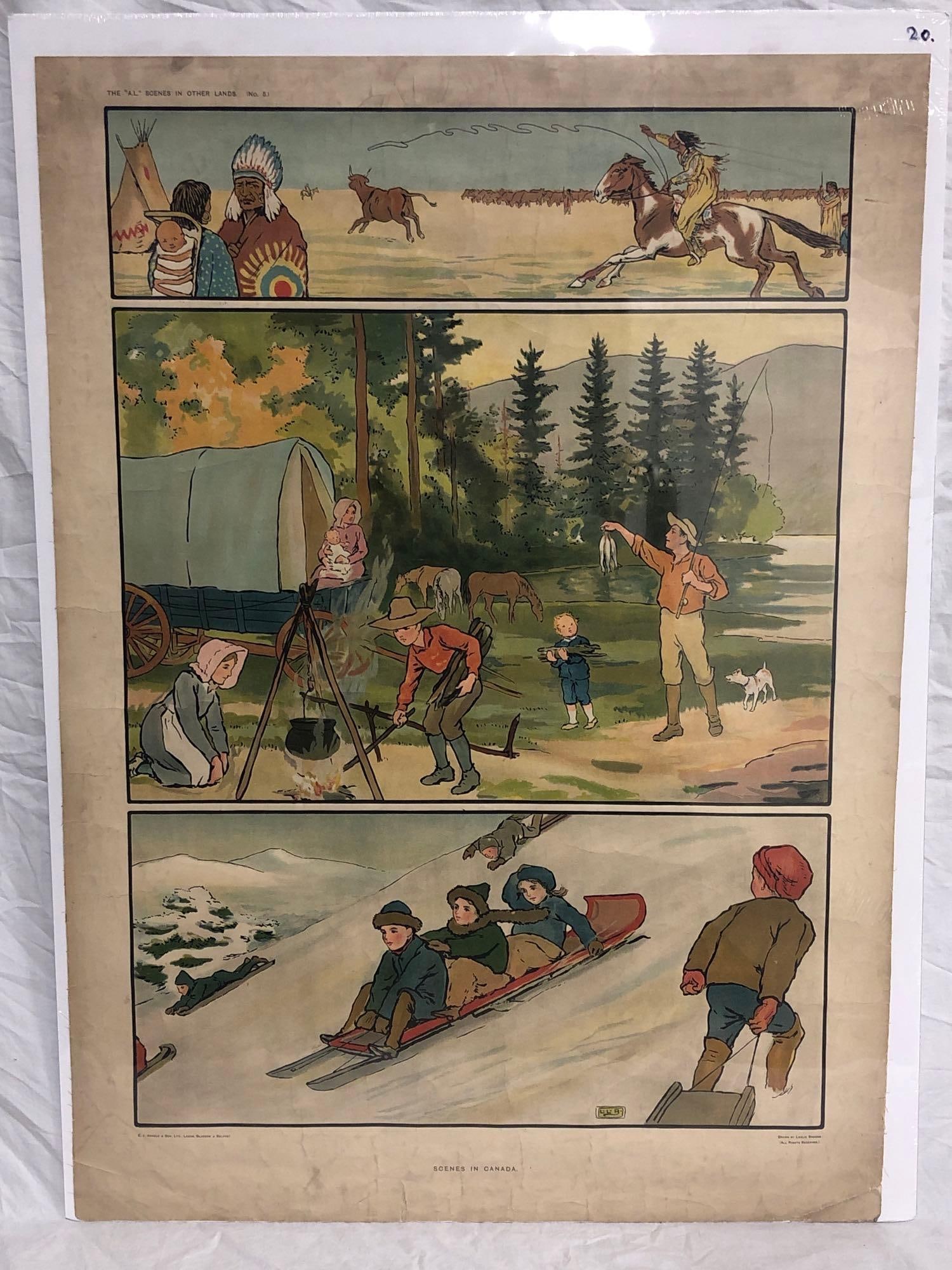 Canada - Scenes in Canada #5 travel poster: 1920's, 26x36, Leslie Brooke art, B condition