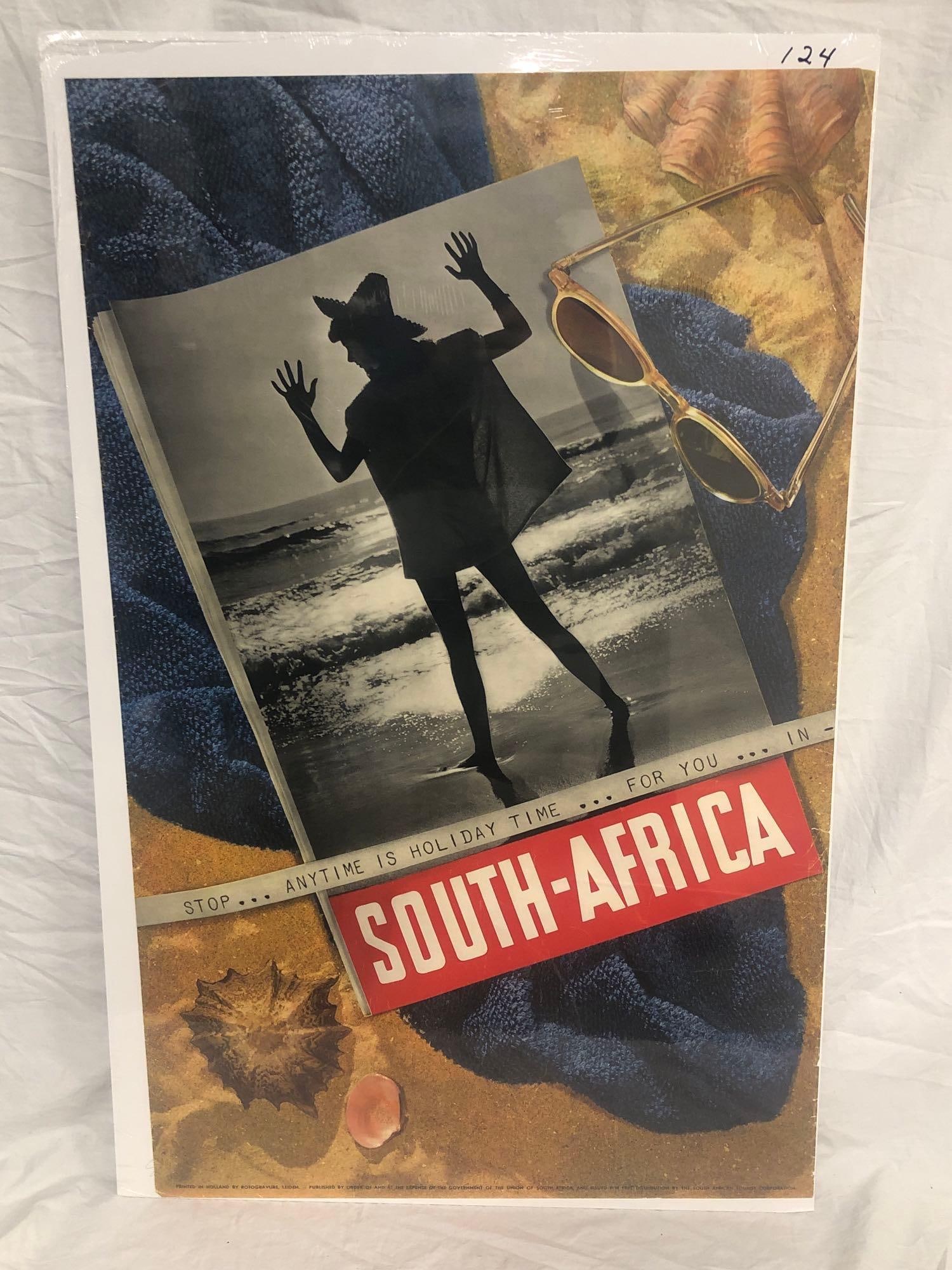 South Africa - Stop Anytime travel poster: 1960's, 25x40, A condition