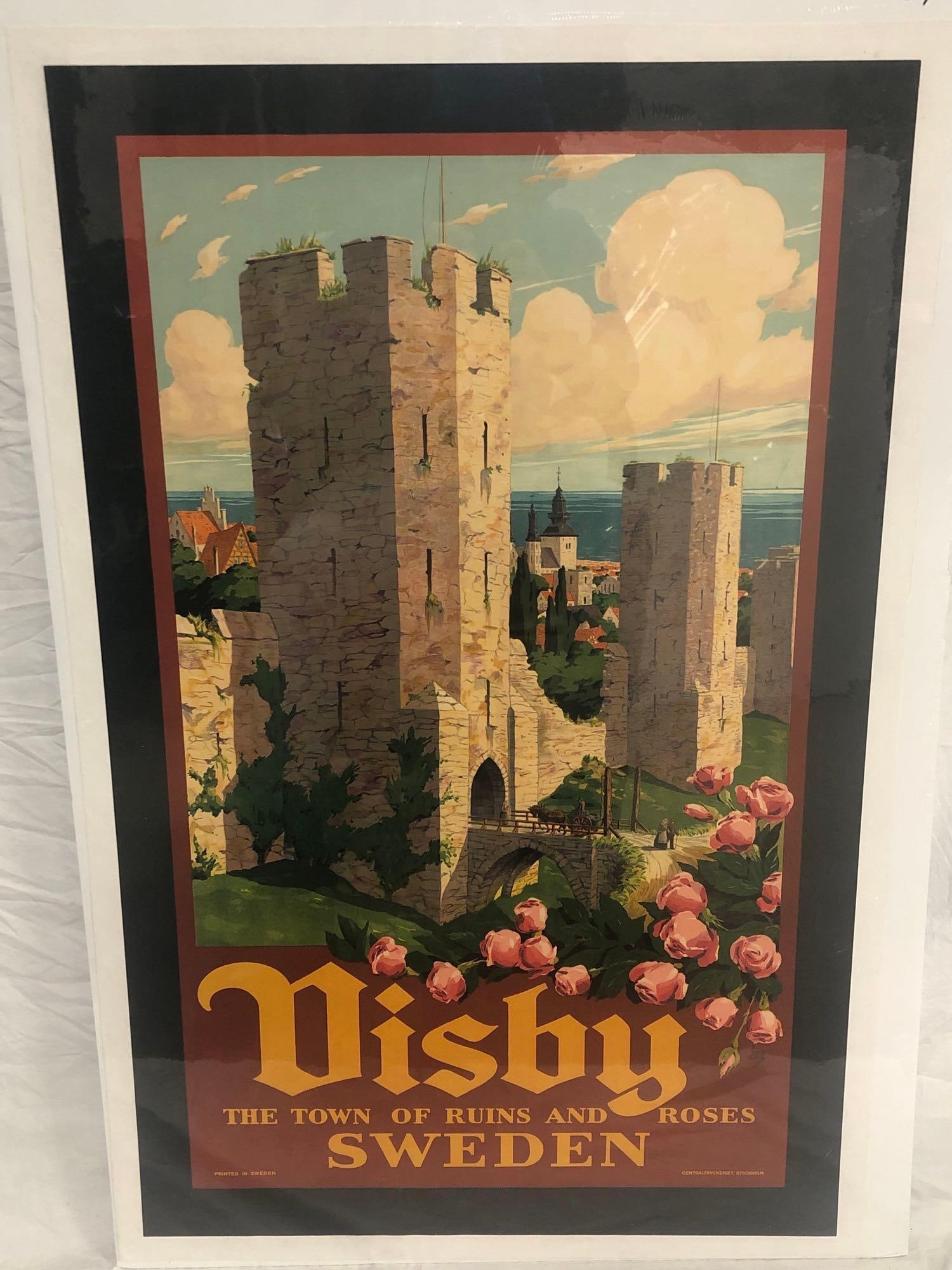 Sweden - Disby travel poster: 1930's, 27x41, Gull art, A condition on linen