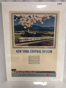 New York Central System - PSA poster: 1950, 22x30, Ragan art, A condition on linen