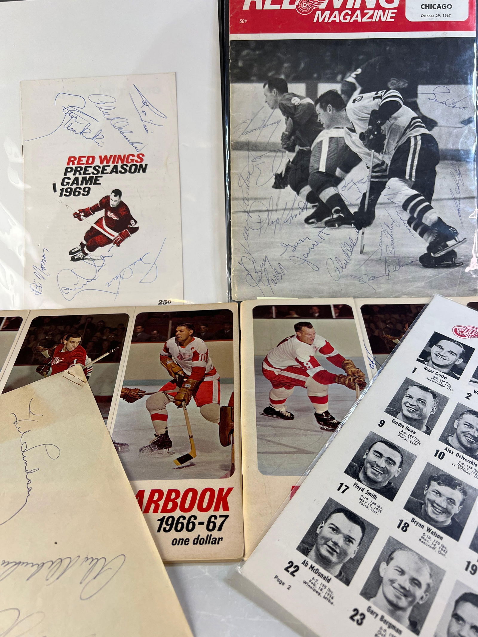 Collection of 1960's Detroit Red Wings Autographed Programs (1 of 10)