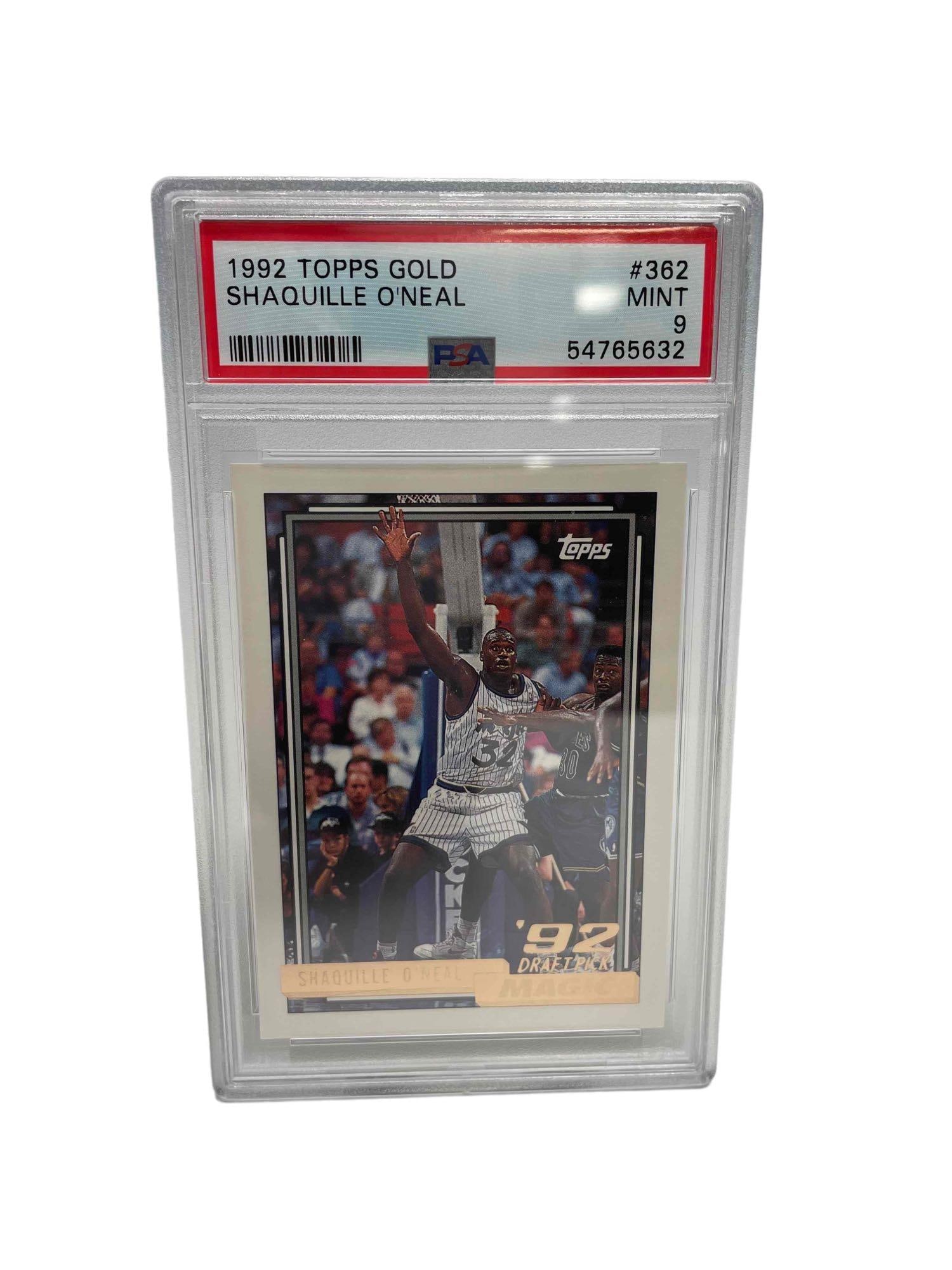 1992 Topps Gold Basketball #362 Shaquille O'Neal PSA 9 MINT Rookie Card (1 of 6)
