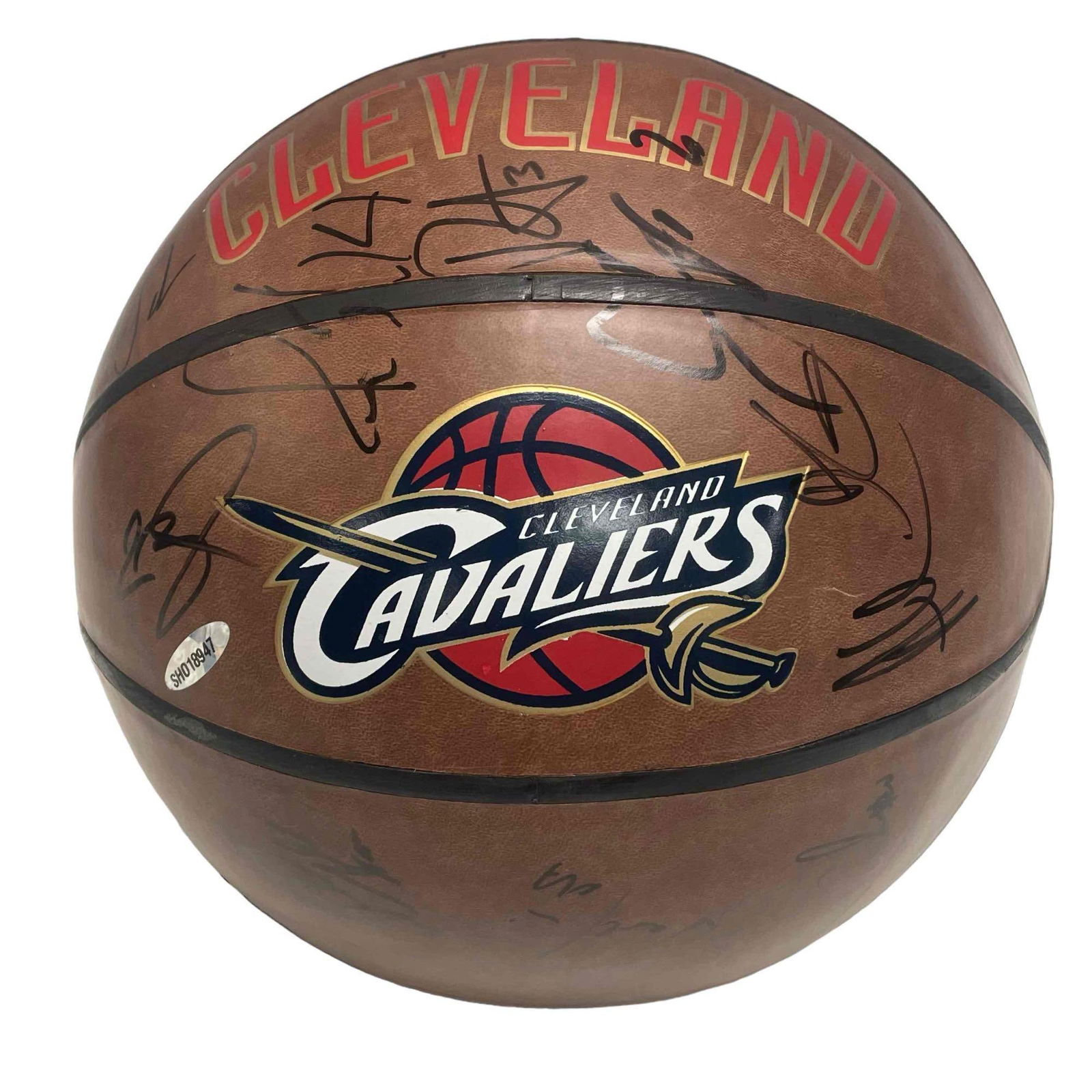 2005-2006 Cleveland Cavaliers Team Signed Basketball UDA LeBron James (1 of 12)