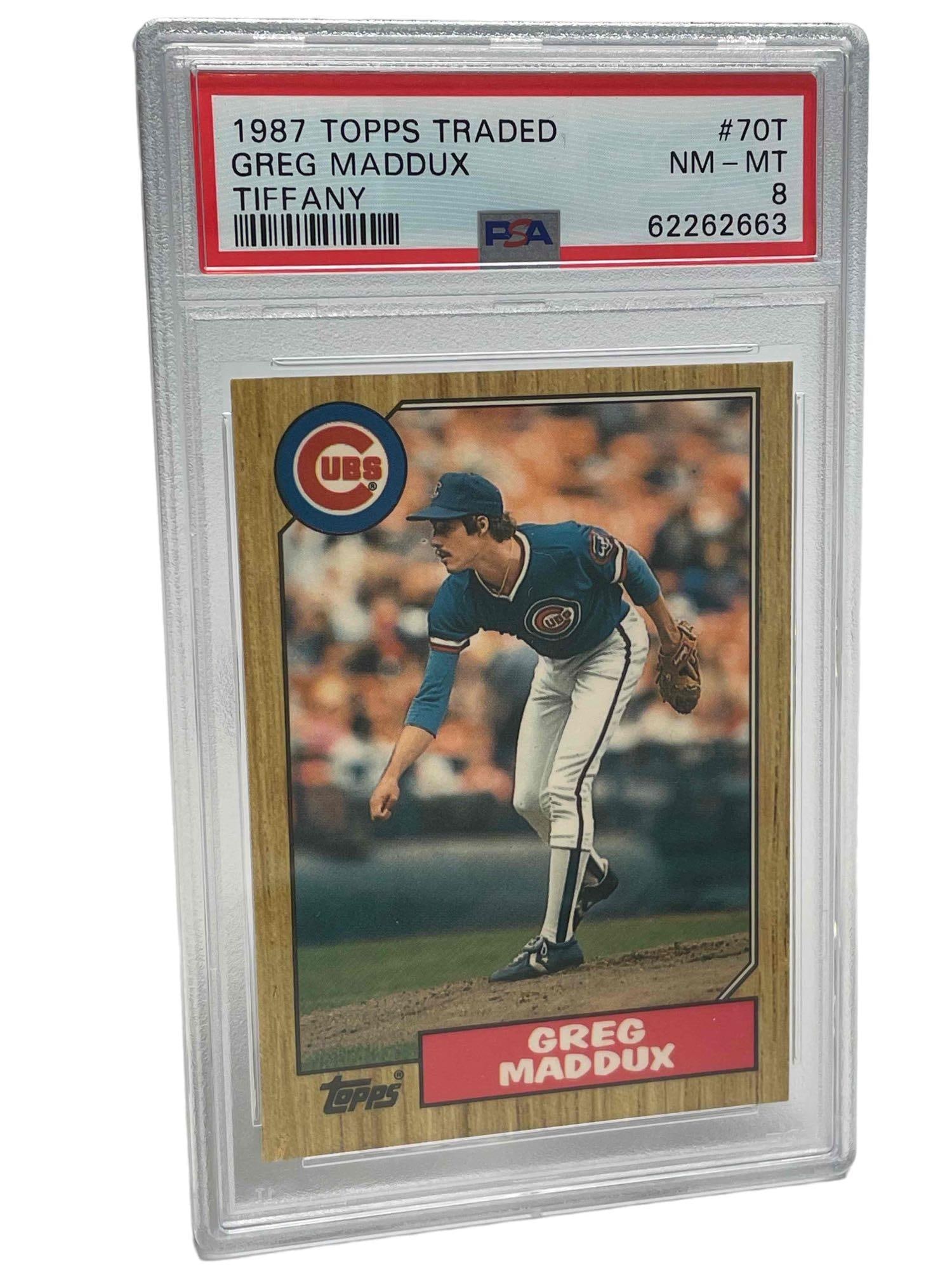 1987 Topps Traded Tiffany #70T Greg Maddux Rookie PSA 8 (1 of 11)