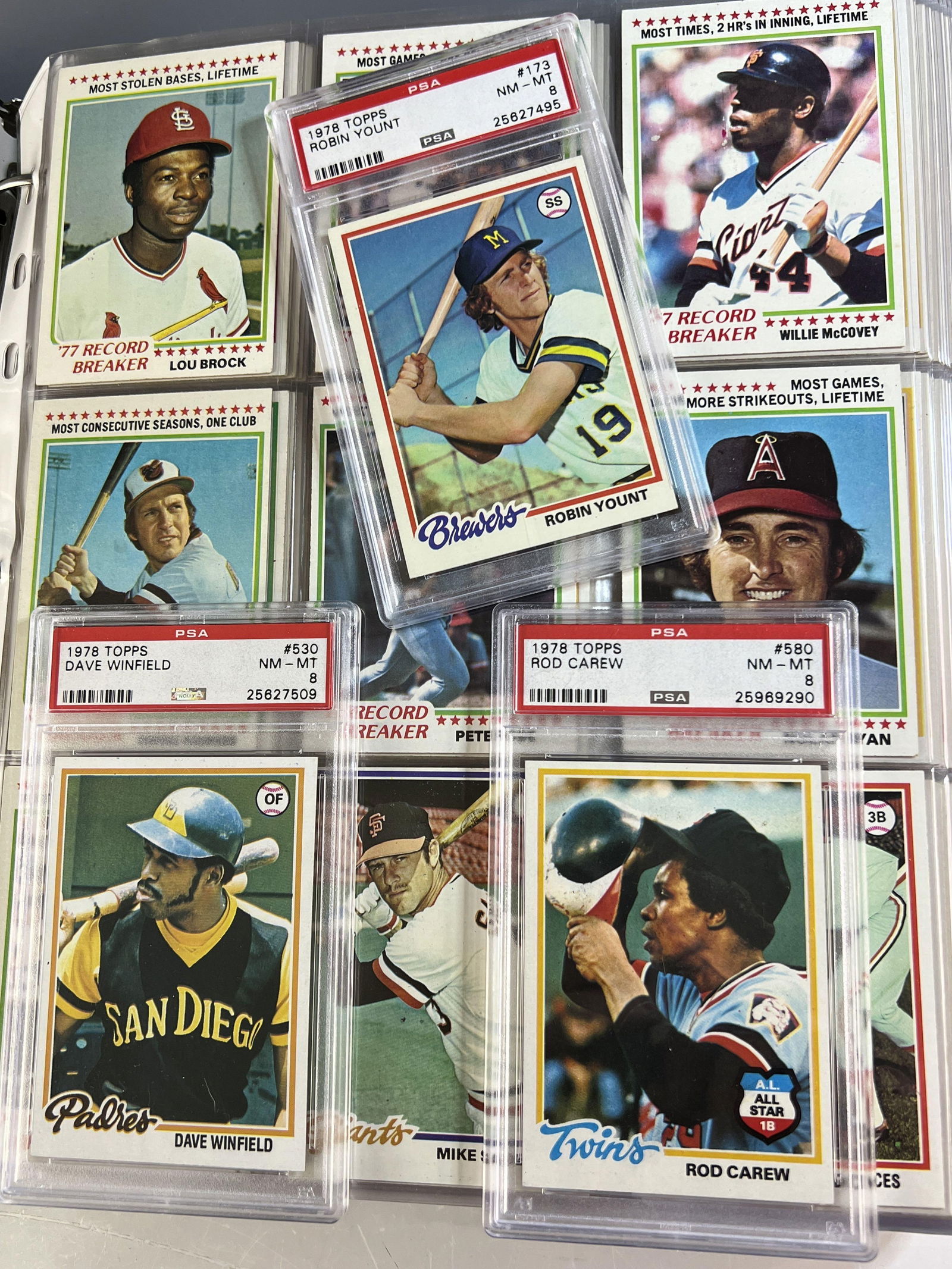 1978 Topps Baseball Card Complete Set with PSA 8 Graded Cards (1 of 17)