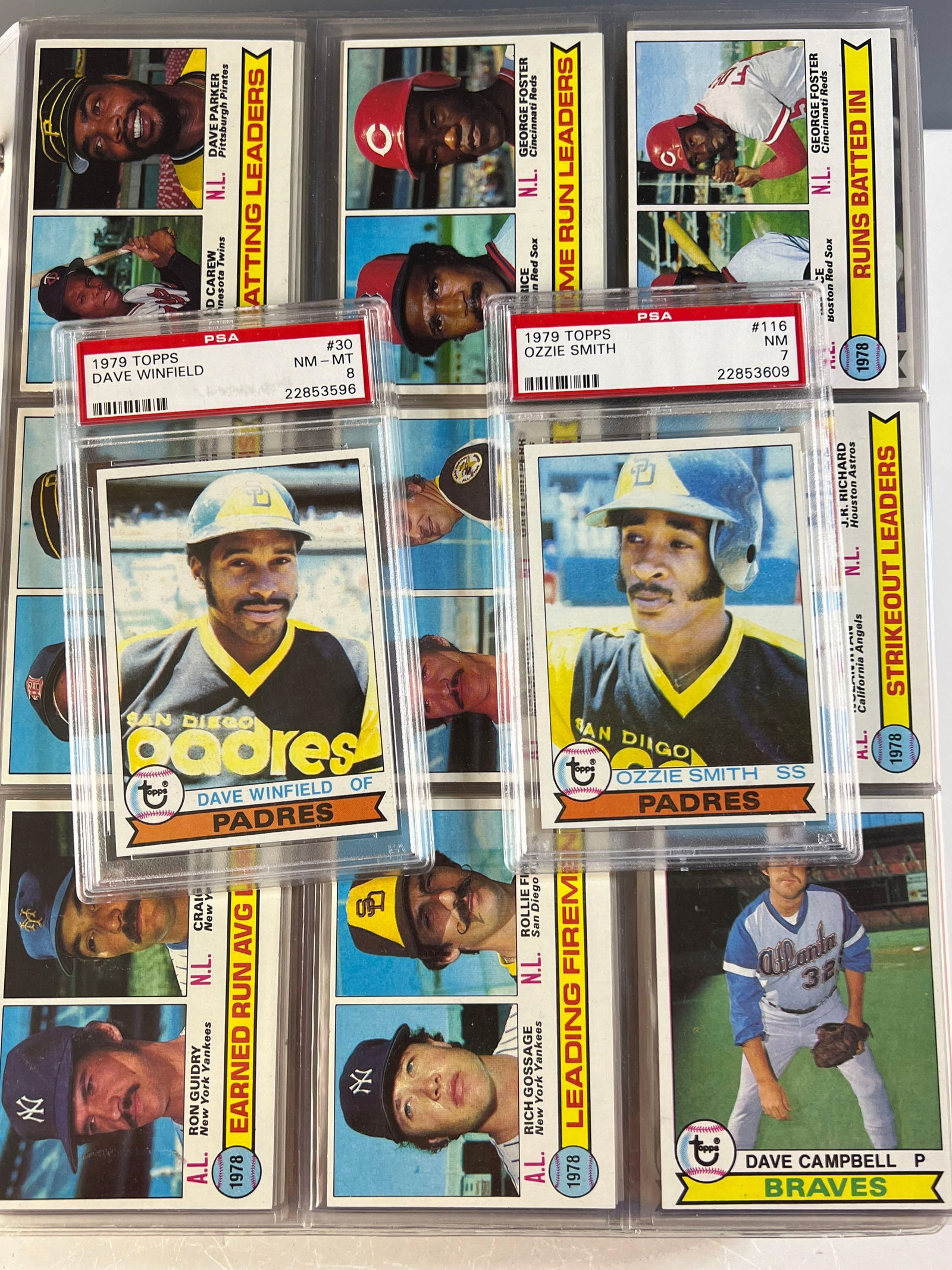 1979 Topps Baseball Card Complete Set with PSA Graded Stars, Ozzie PSA 7 (1 of 16)
