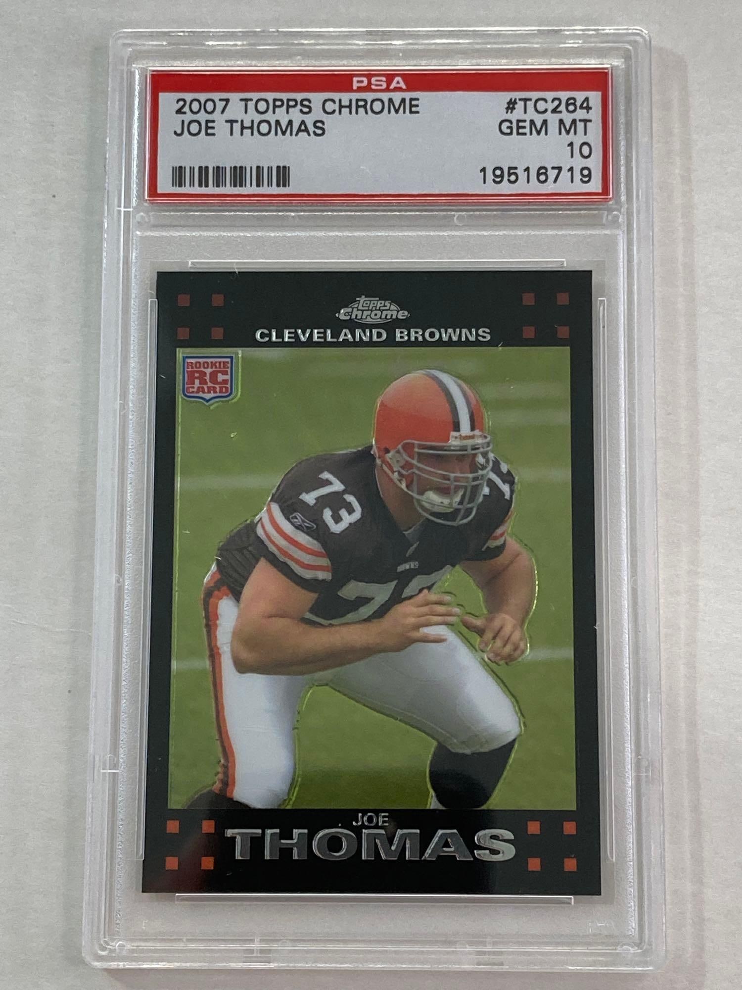 2007 Topps Chrome Joe Thomas Rookie Card PSA 10 GEM MINT (1 of 8)