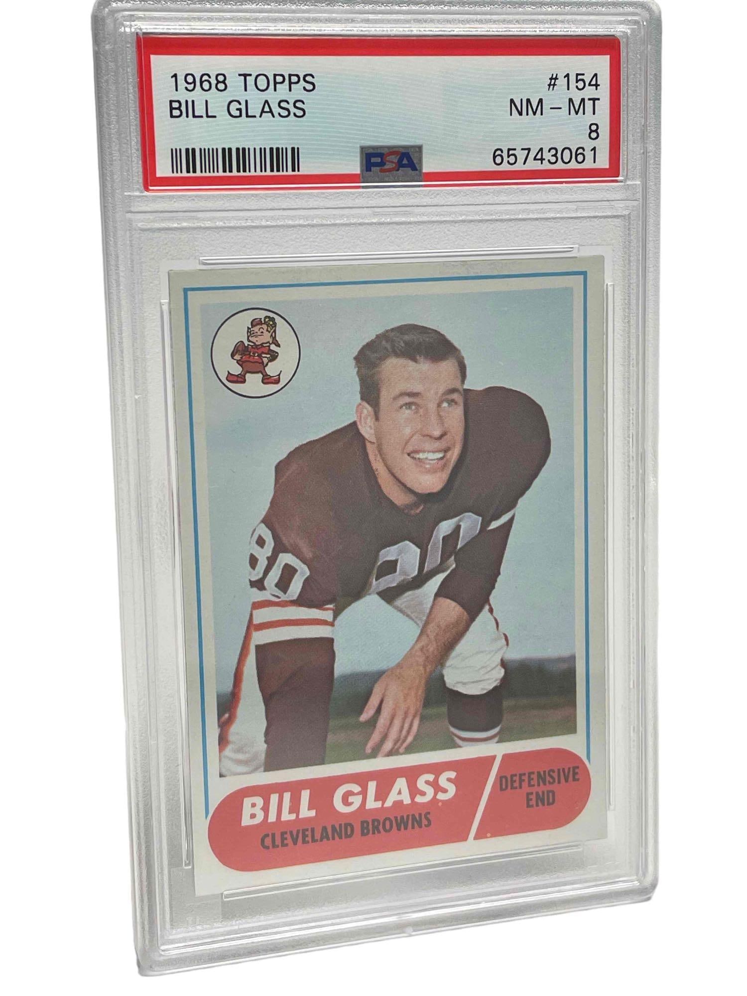 1968 Topps Football #154 Bill Glass PSA 8 Cleveland Browns (1 of 10)