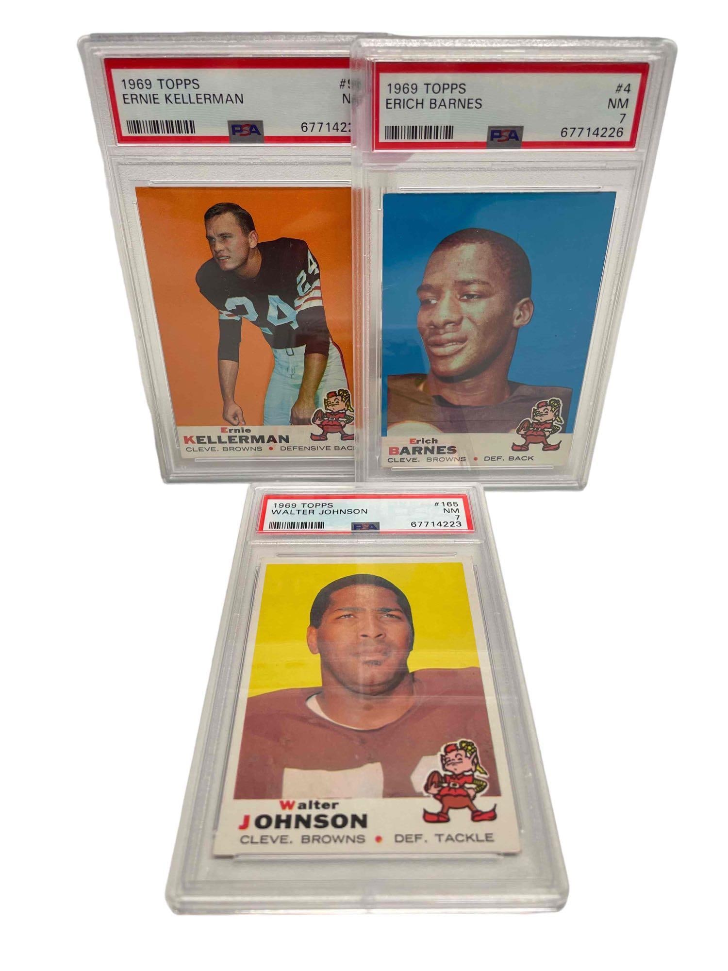1969 Topps Cleveland Browns PSA 7 Cards (3) (1 of 16)