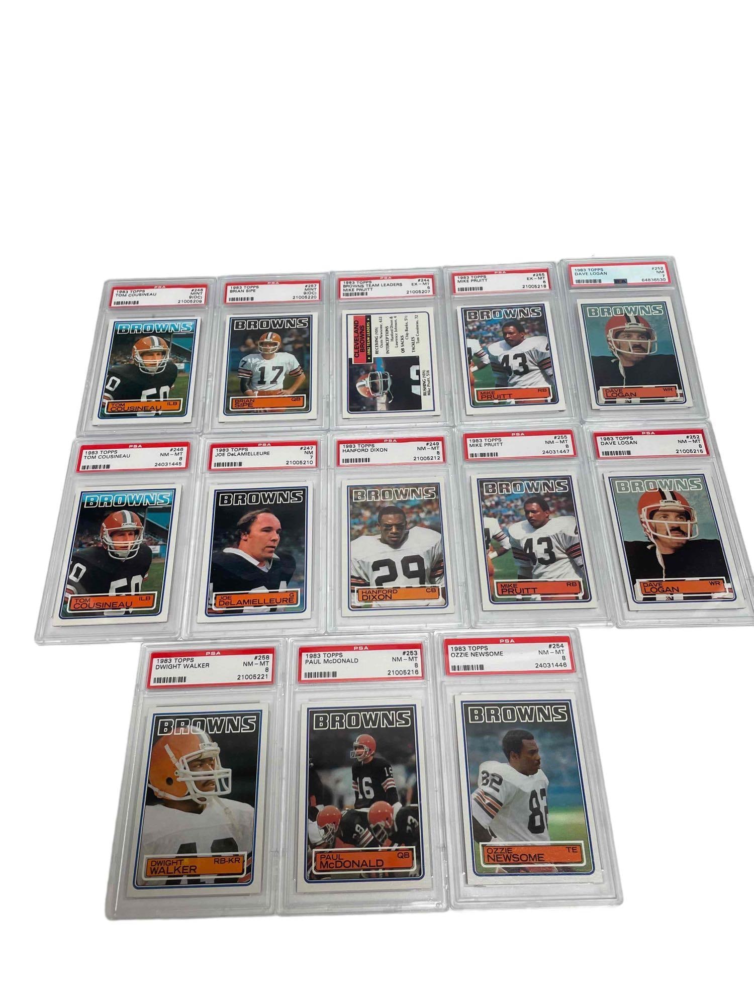 1983 Topps Cleveland Browns PSA Graded Cards (13) (1 of 18)