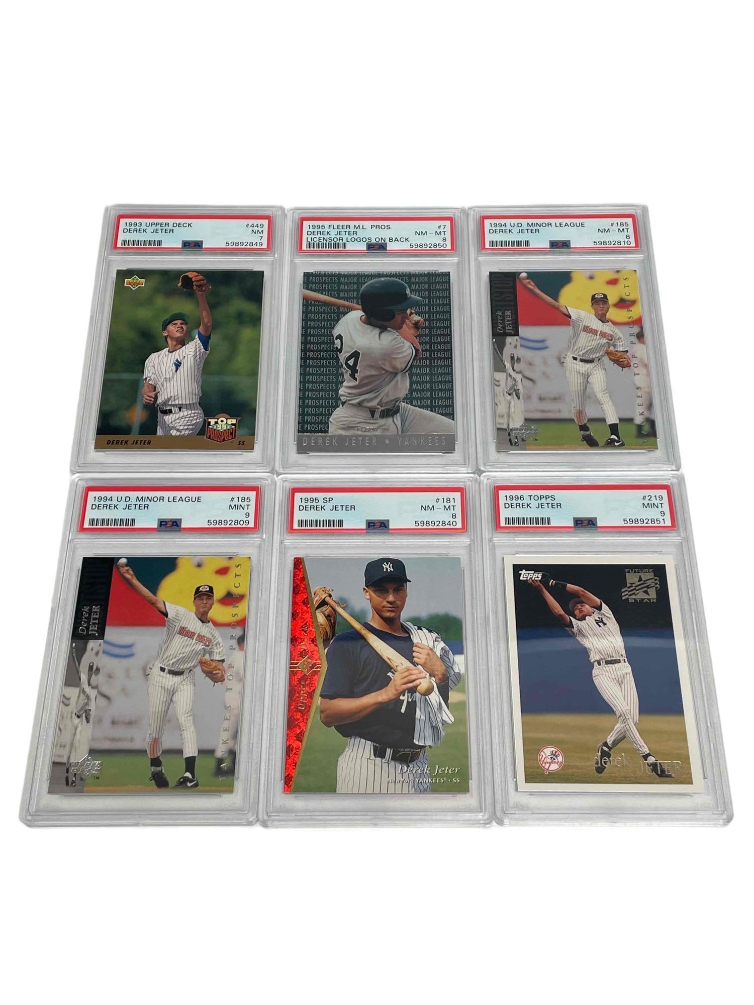 Derek Jeter Rookie and early Career PSA Graded Cards (6) (1 of 14)