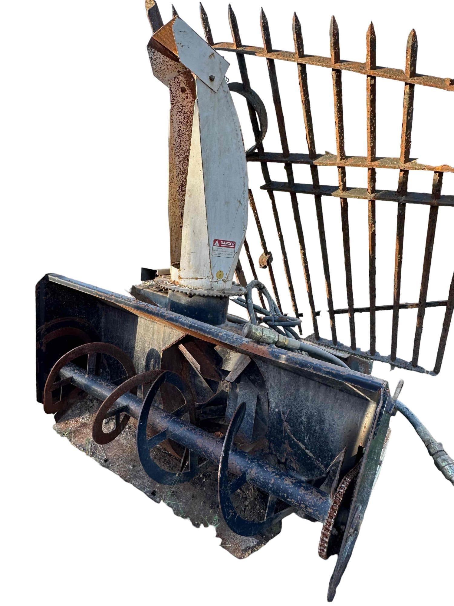 Loftness Snow Blower Attachment: Used Loftness Snow blower that fits on a skid steer. Untested as is CITY SURPLUS LOTS 1-85....READ TERMS AND DESCRIPTION!! PLEASE DO NOT BID IF YOU CANNOT MAKE PREVIEW OR PICK UP DATES!