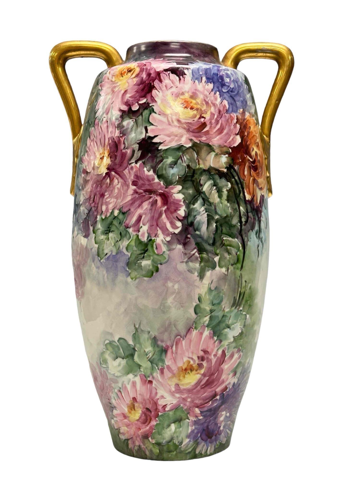 Large Austrian Hand Painted Double Handled Vase (1 of 20)