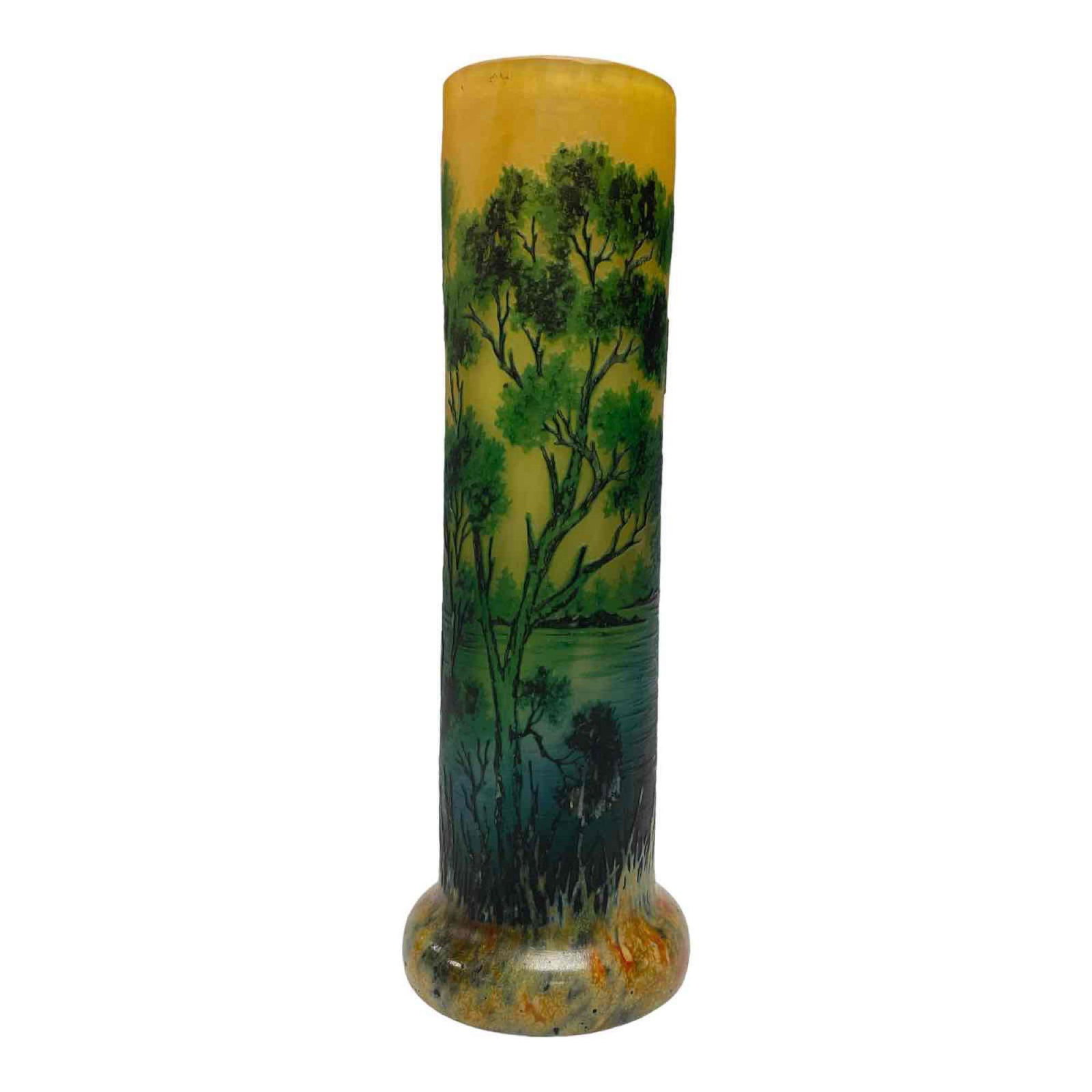 Cylindrical Landscape Cameo Vase After Daum Nancy (1 of 13)