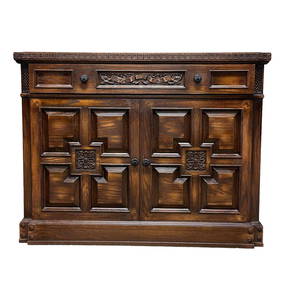 Carved American Viking Oak Server / Chest (1 of 20)