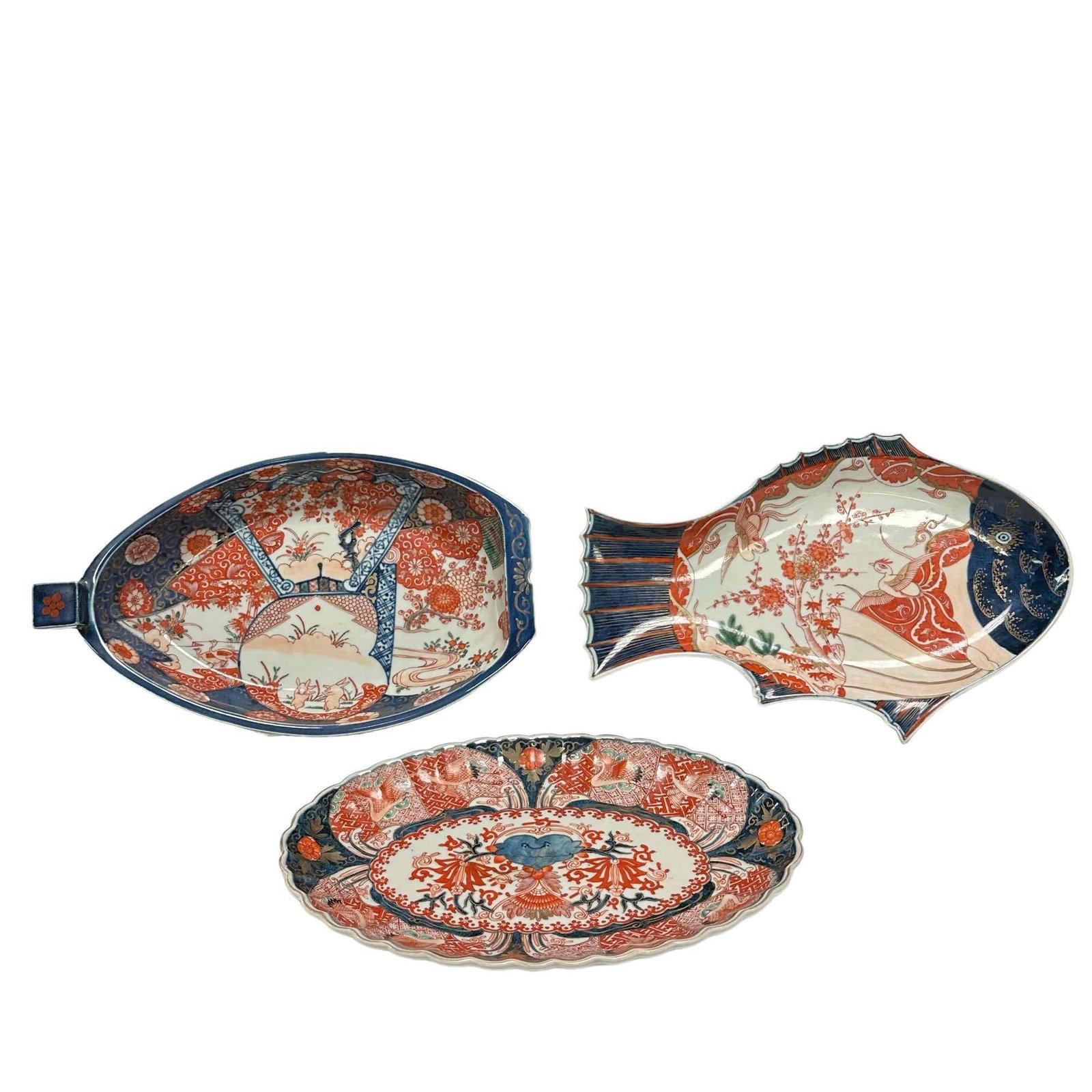 Three Qing Dynasty Marine Seaside Imari Serving Dishes (3) (1 of 20)