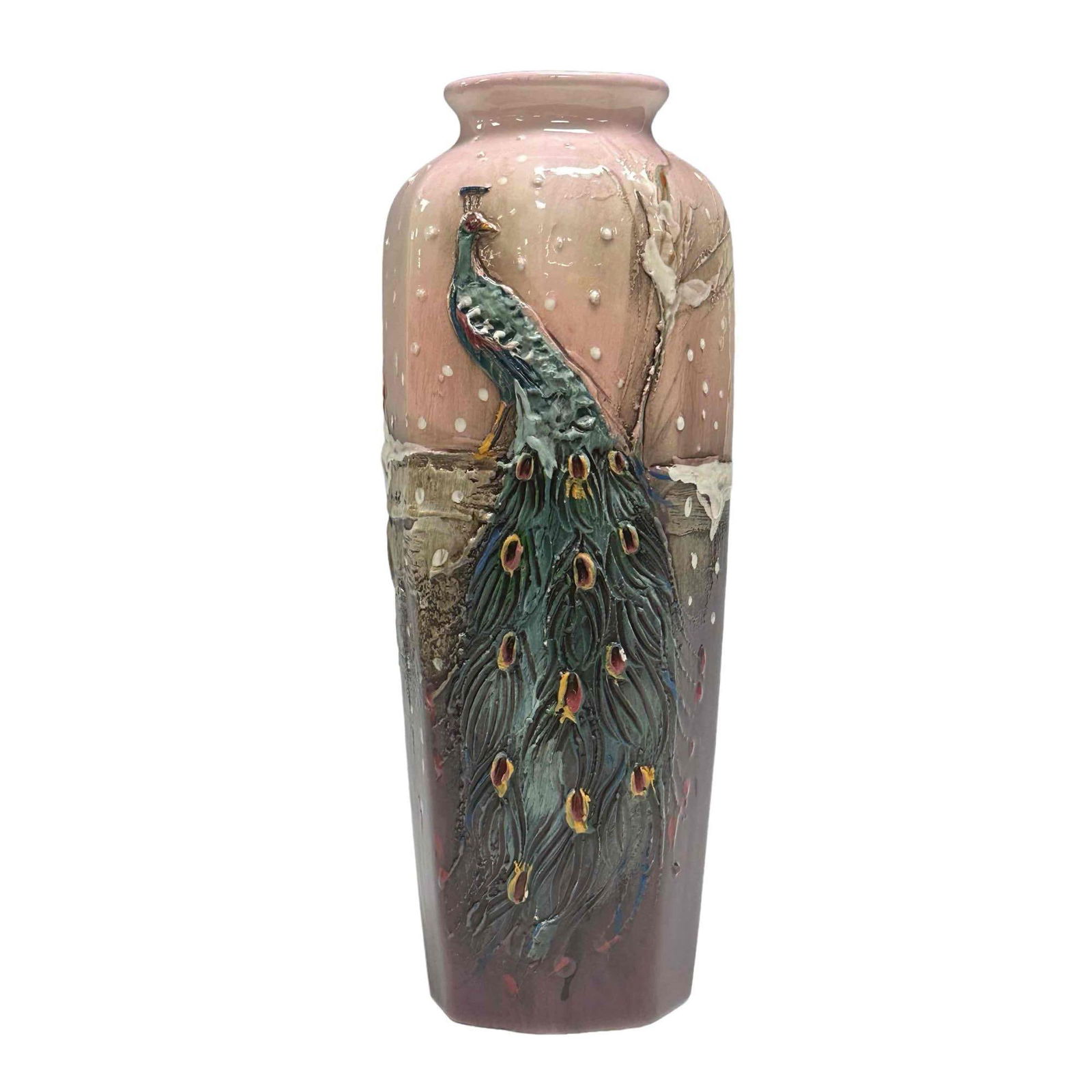 Rick Wisecarver Octagonal PEACOCK Vase (1 of 18)