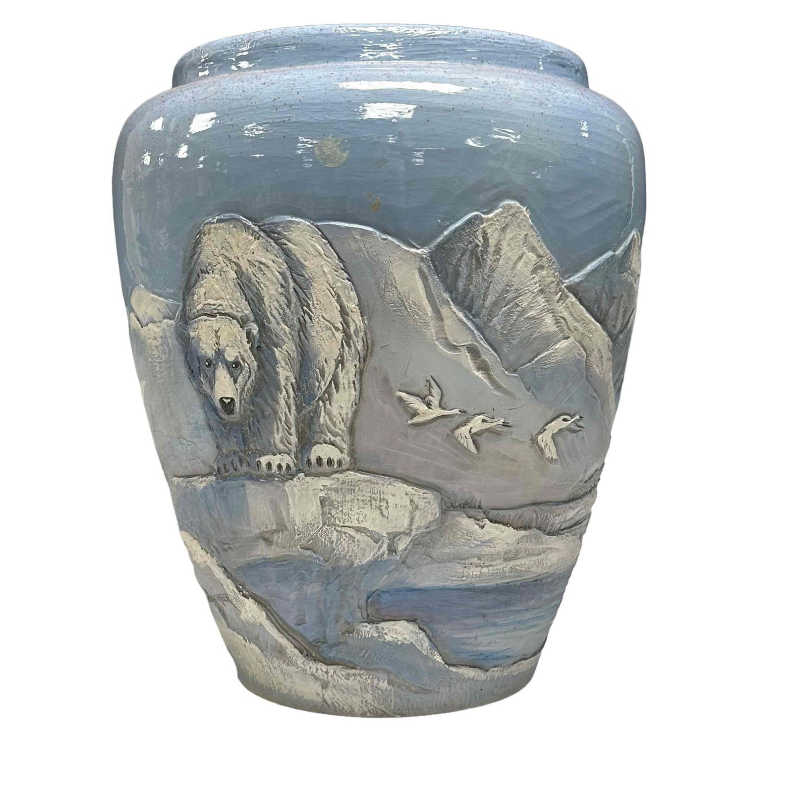 RARE Rick Wisecarver Artic  Polar Bear Pottery Art (1 of 20)