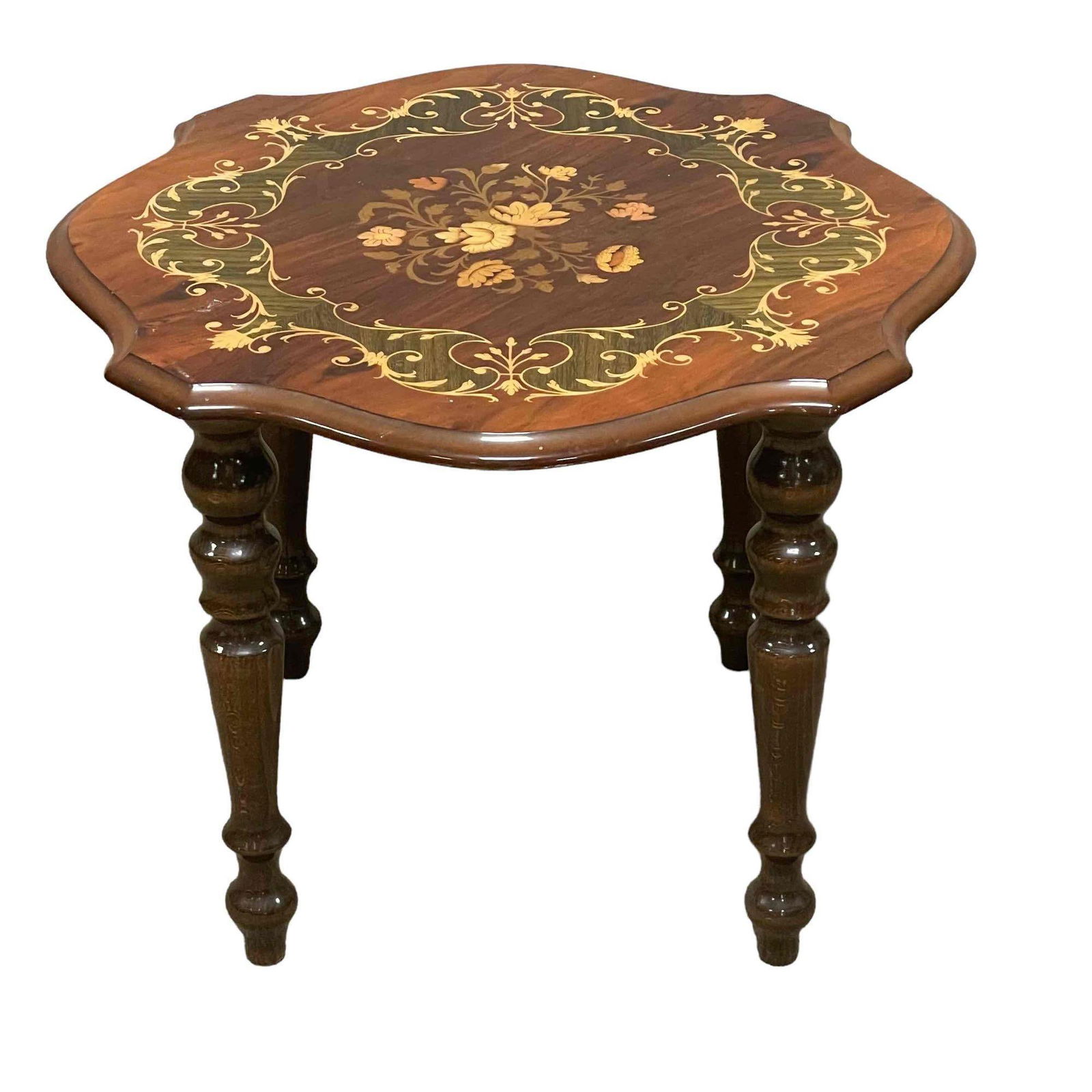 20th century Italian Marquetry Side Table (1 of 12)