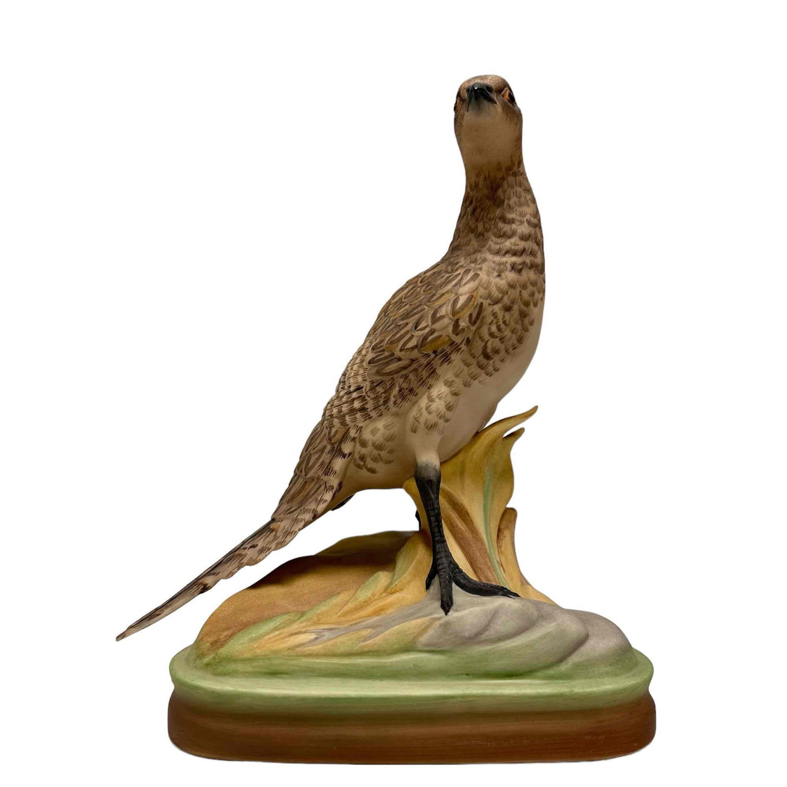 Limited Edition Boehm Ring Necked Pheasant Figurine #409: Boehm Ring-necked Pheasant (female) Limited Edition Bone Porcelain Figurine #409. 8 3/4" high. Condition very good as shown, signed on back and stamped on bottom, see photos