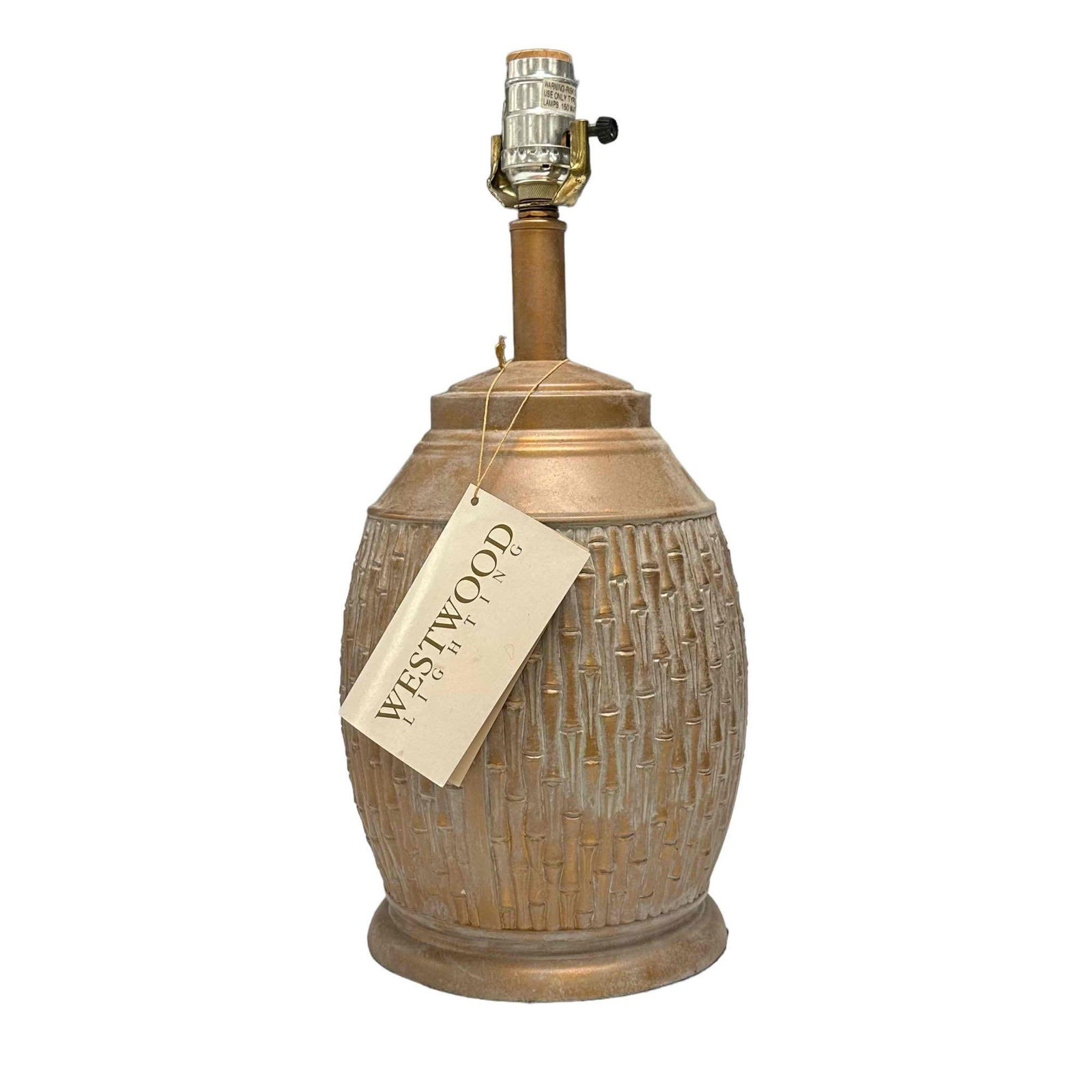 WESTWOOD Lighting Modern Lamp with Bamboo Motif: Measuring approx 16" tall overall. Good working condition as shown, see photos.