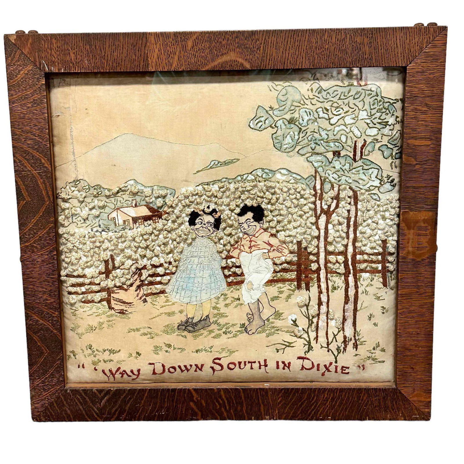 Americana Embroidery Way Down South in Dixie in Oak Frame (1 of 13)