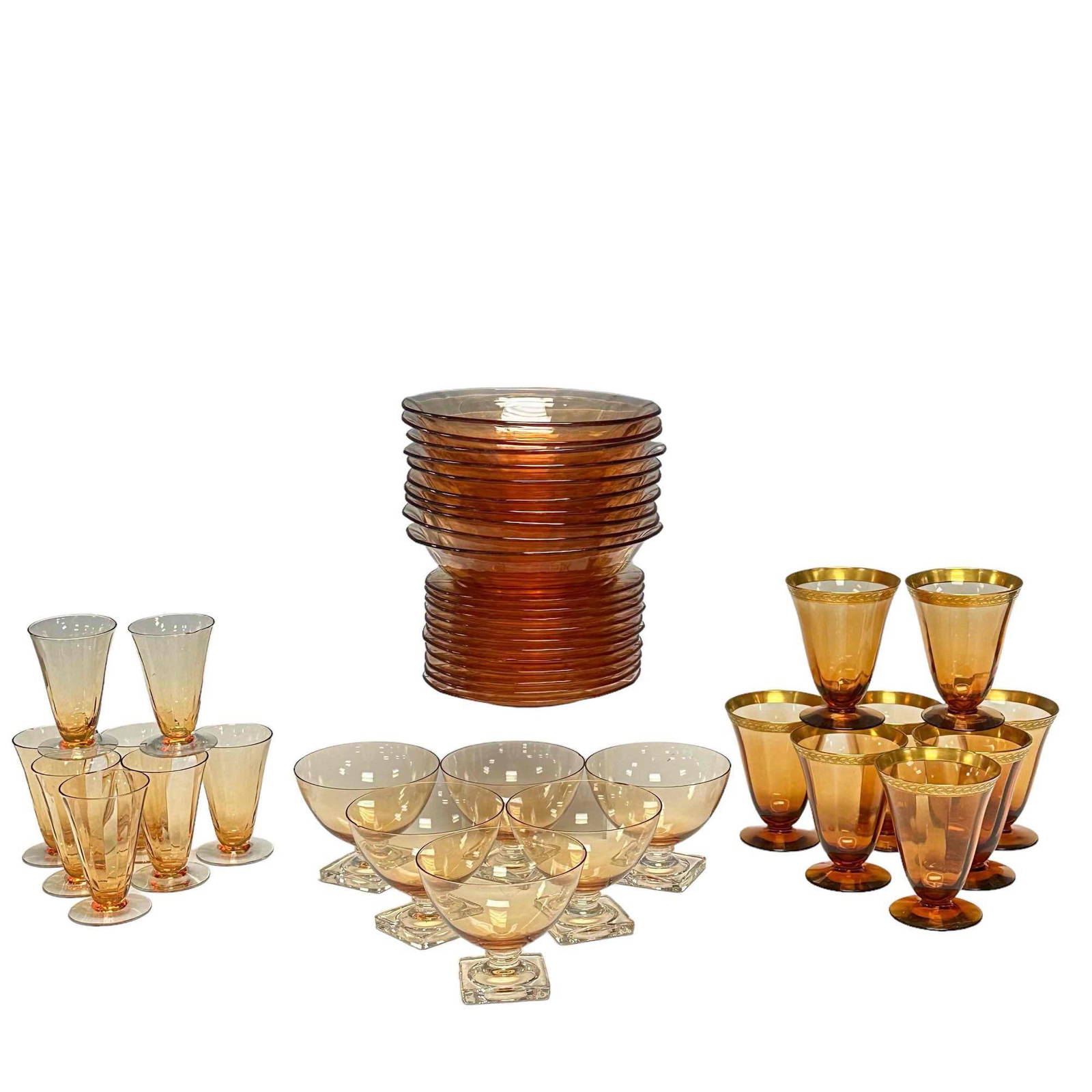 Group Of Amber Glassware Tiffin And Fostoria Auction