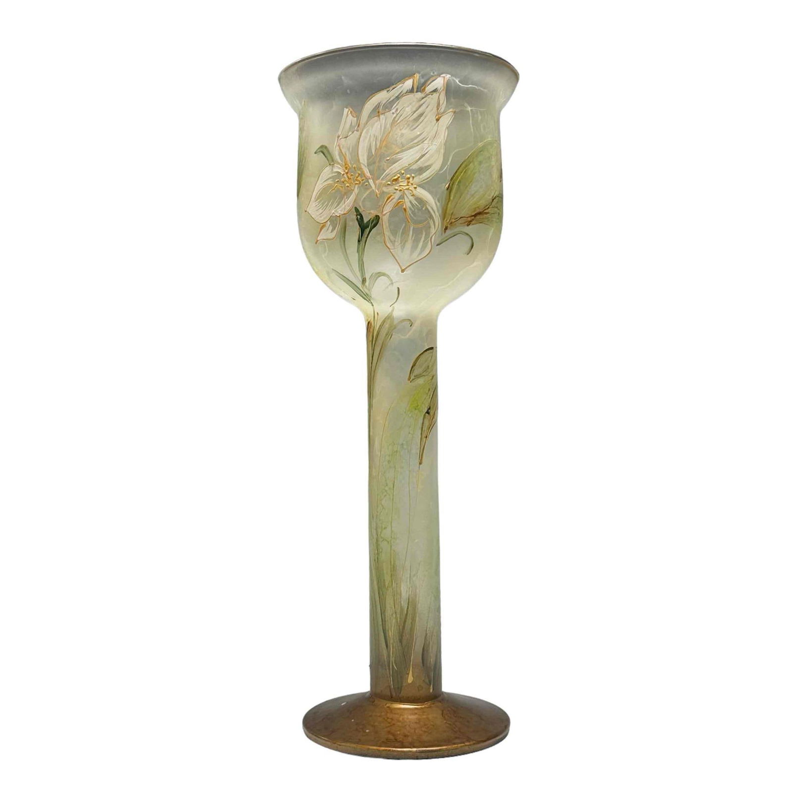 Large 20th C. French Art Glass Chalice Candlestick (1 of 20)