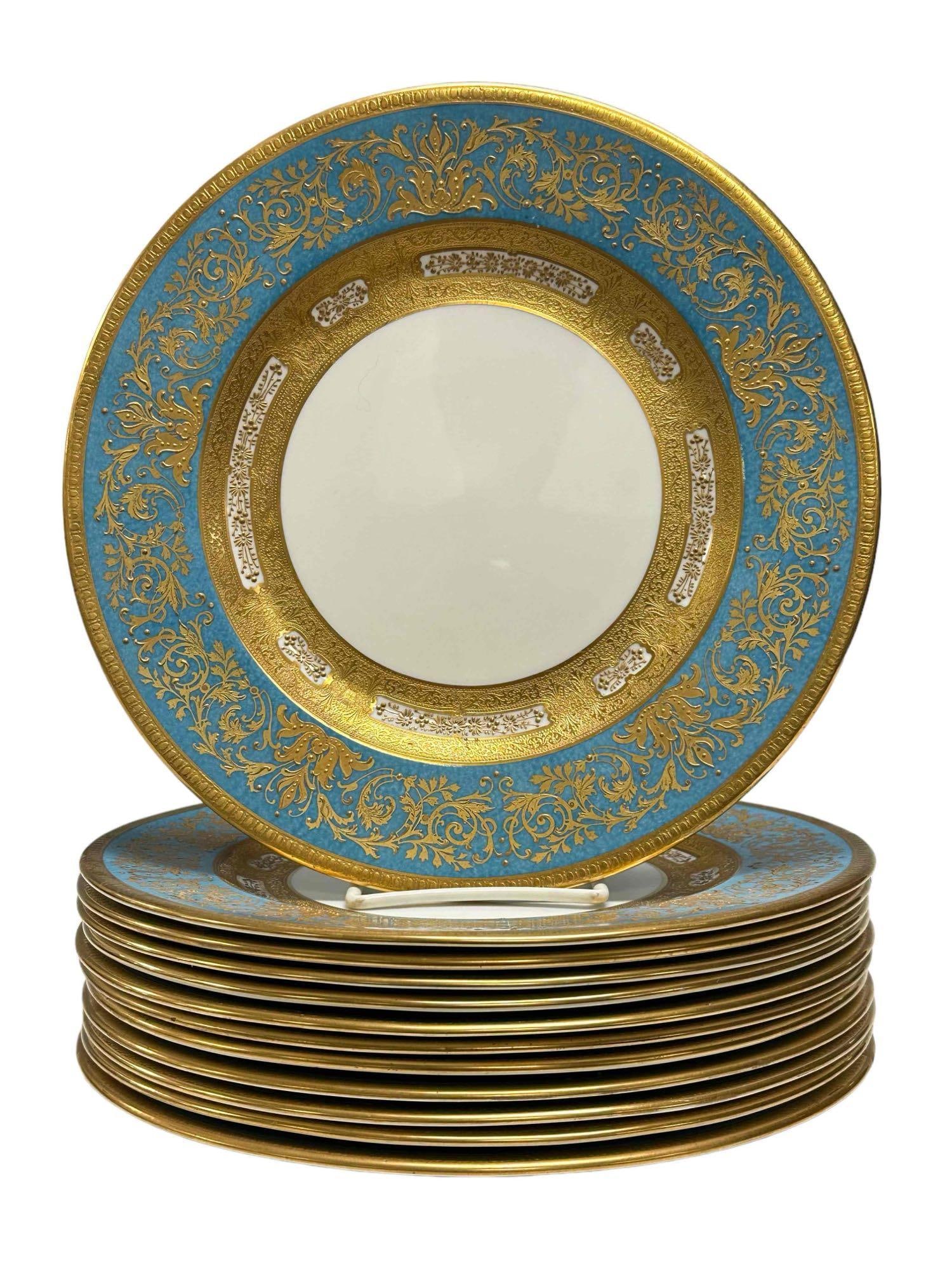 Ornate Crown Staffordshire Dinner Plates (12) (1 of 17)