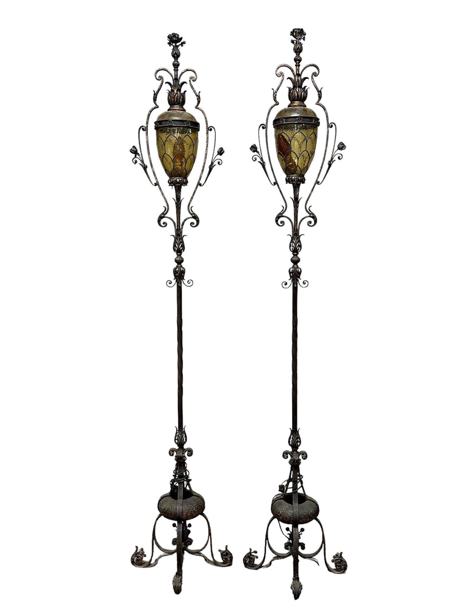 Art Deco Wrought and Bronze Floor Lamps attr. Oscar Bach (1 of 19)