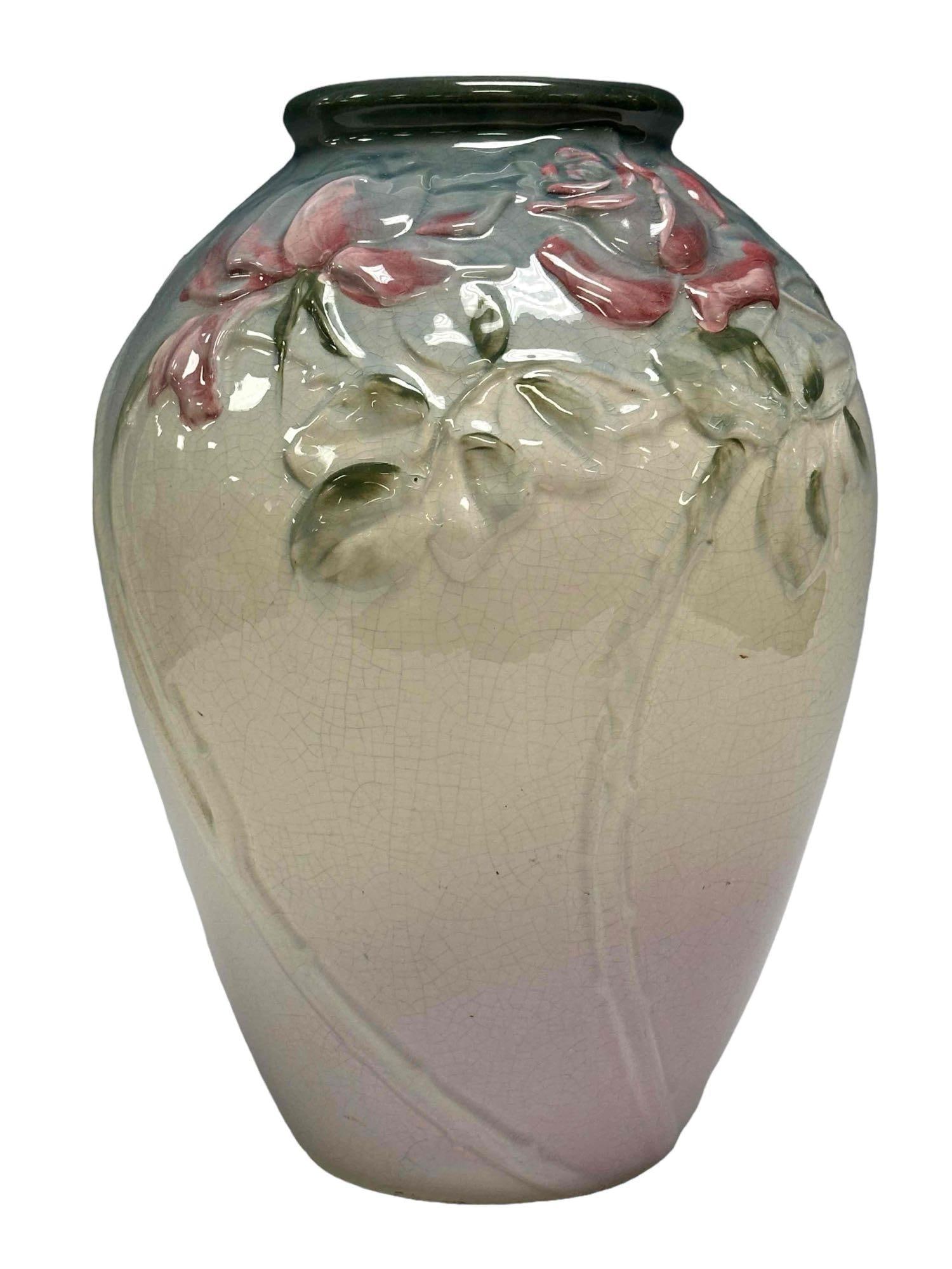 Weller Etna American  Pottery Vase with ROSES (1 of 16)