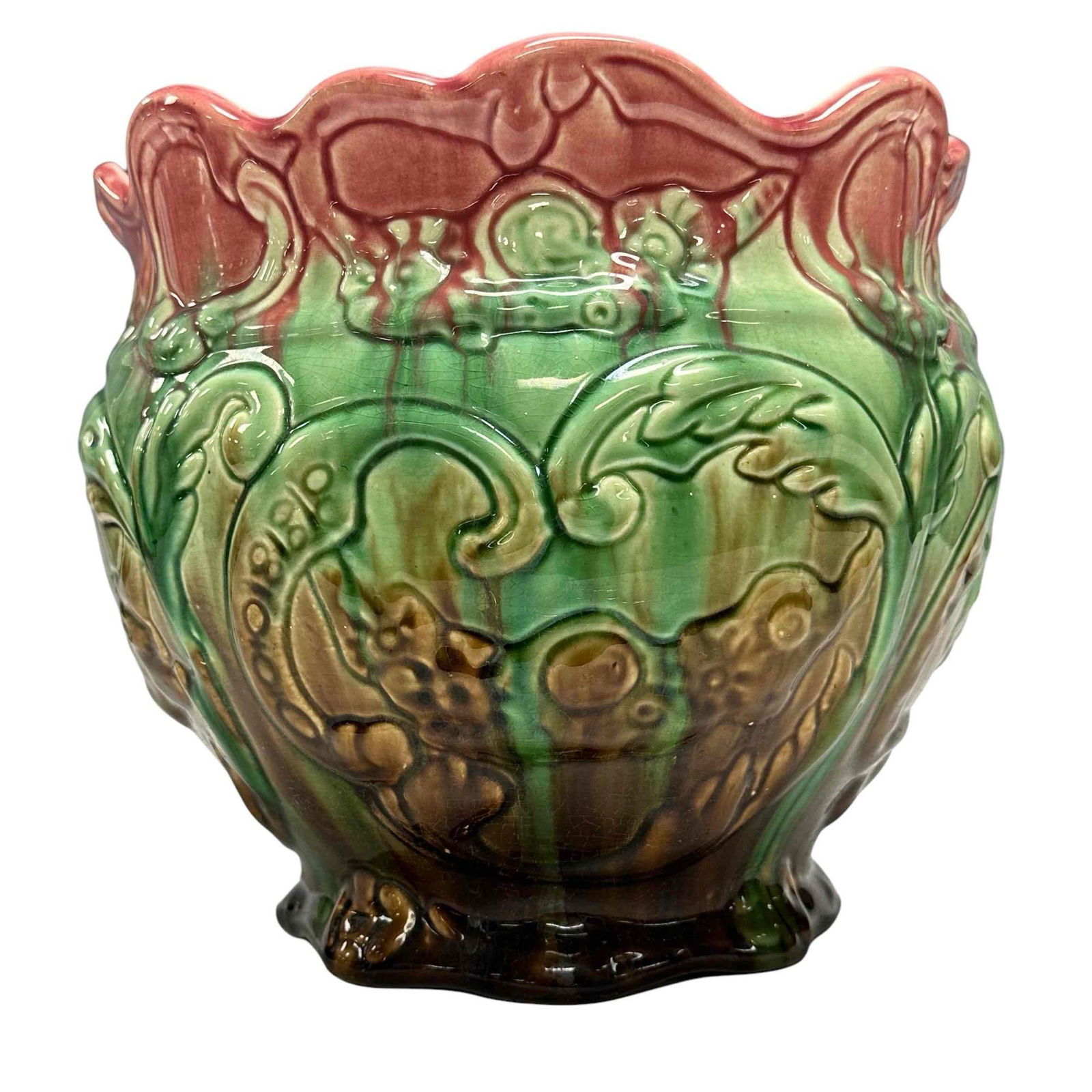 WELLER Art Nouveau Majolica Jardiniere (1 of 16)