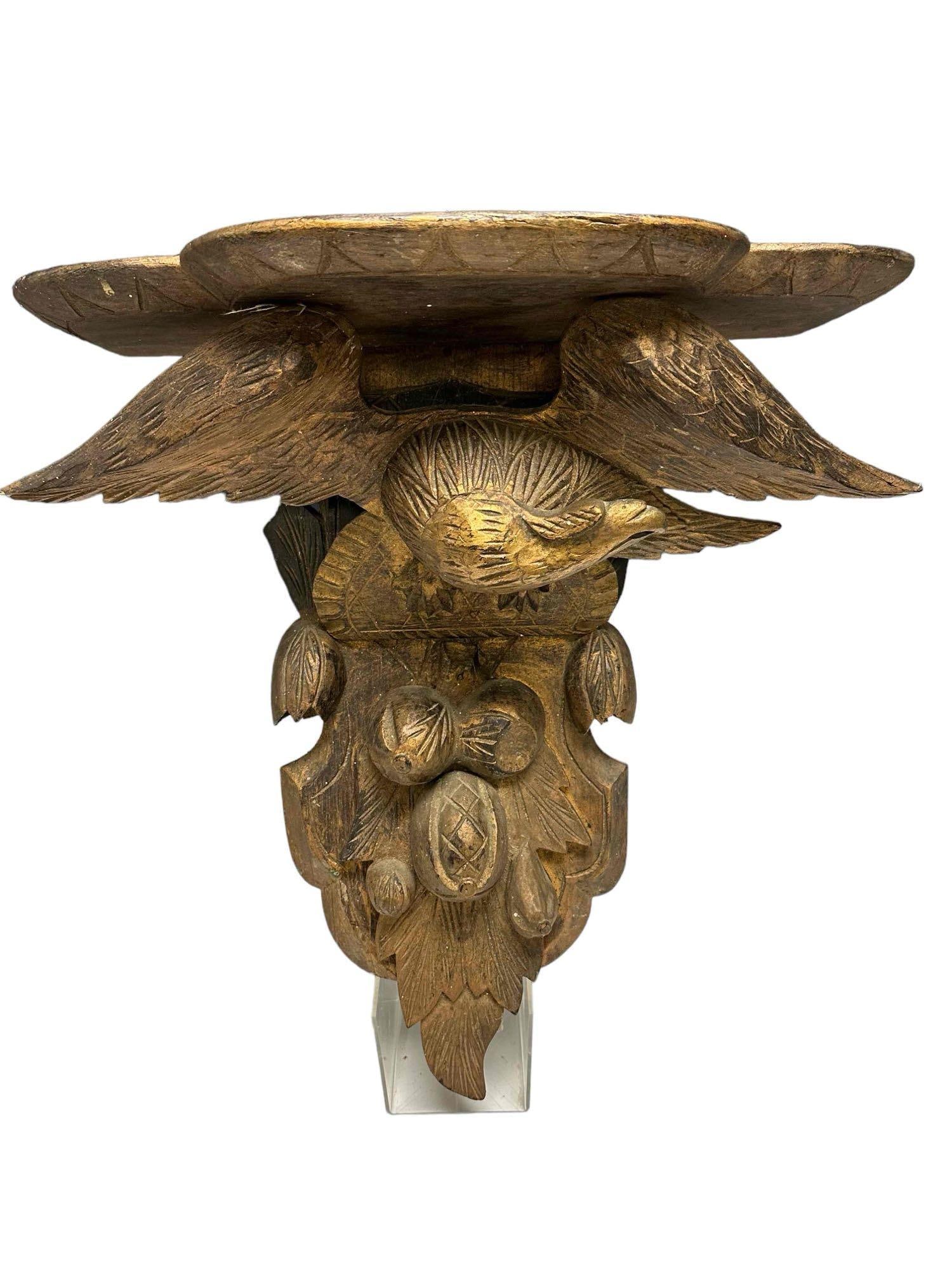 Americana Carved Wood and Gilt Eagle Wall Shelf (1 of 17)