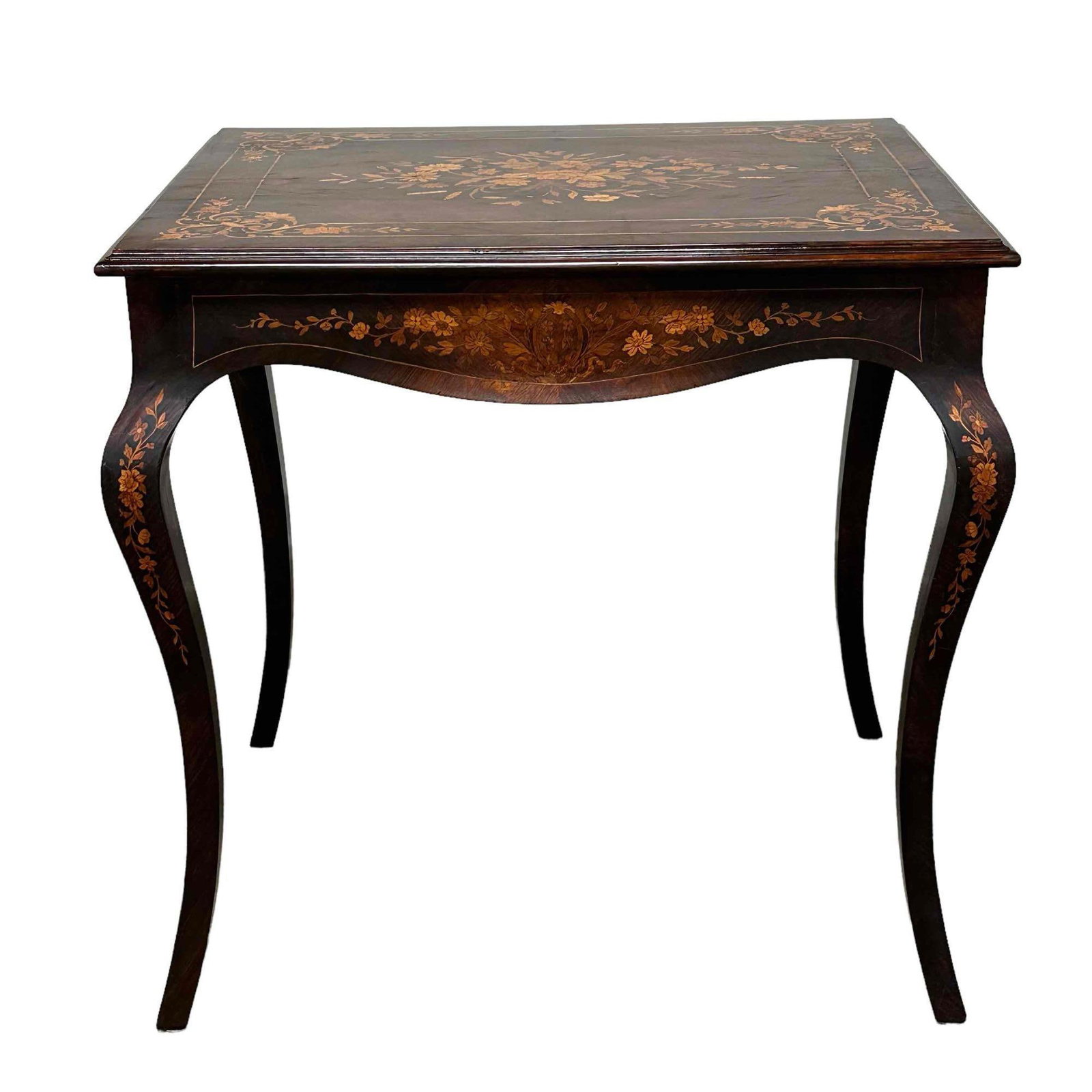 19th Century French Marquetry Rosewood Parlor Table (1 of 18)