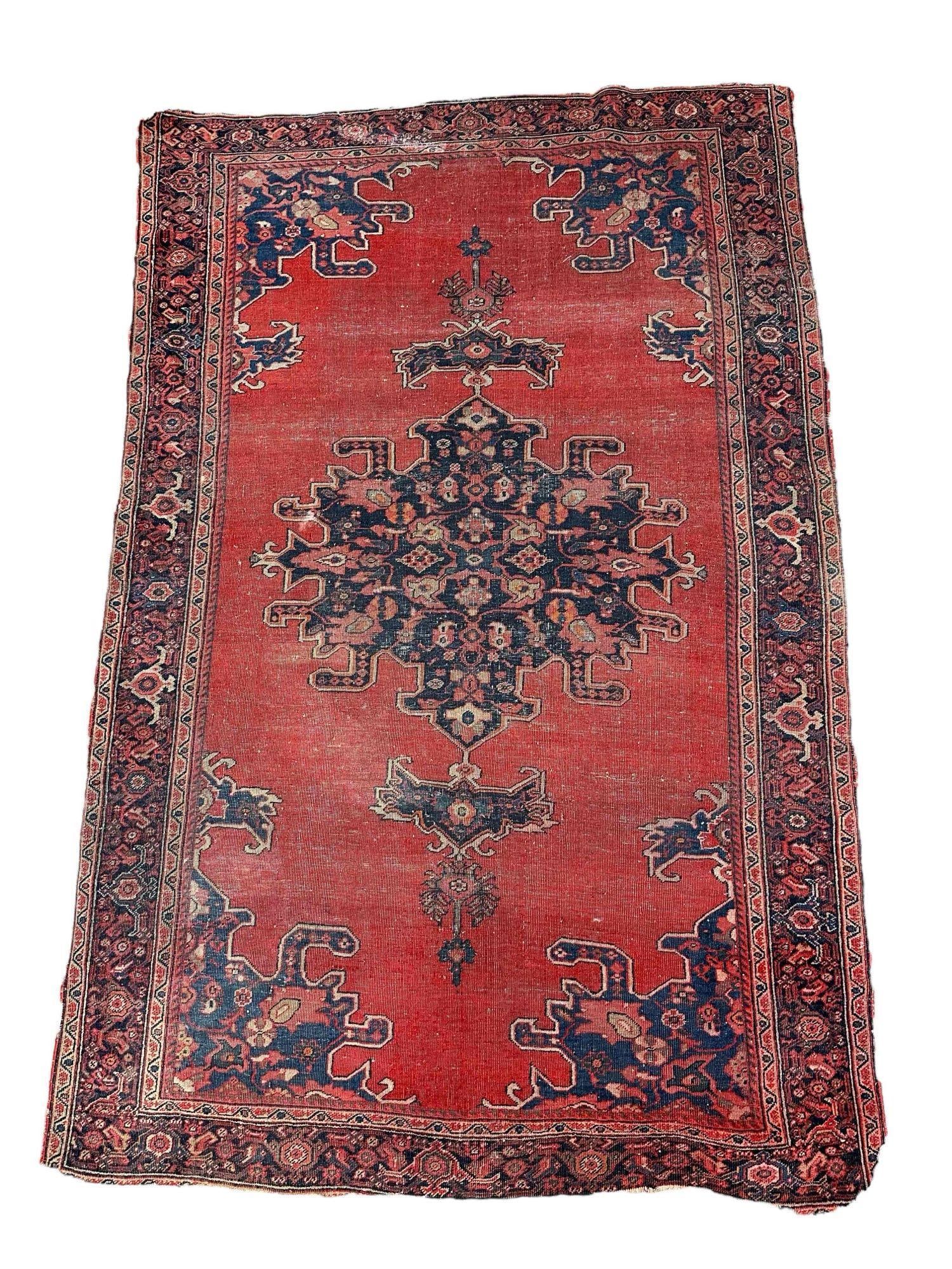 Antique Hamadan Carpet / Rug (1 of 19)