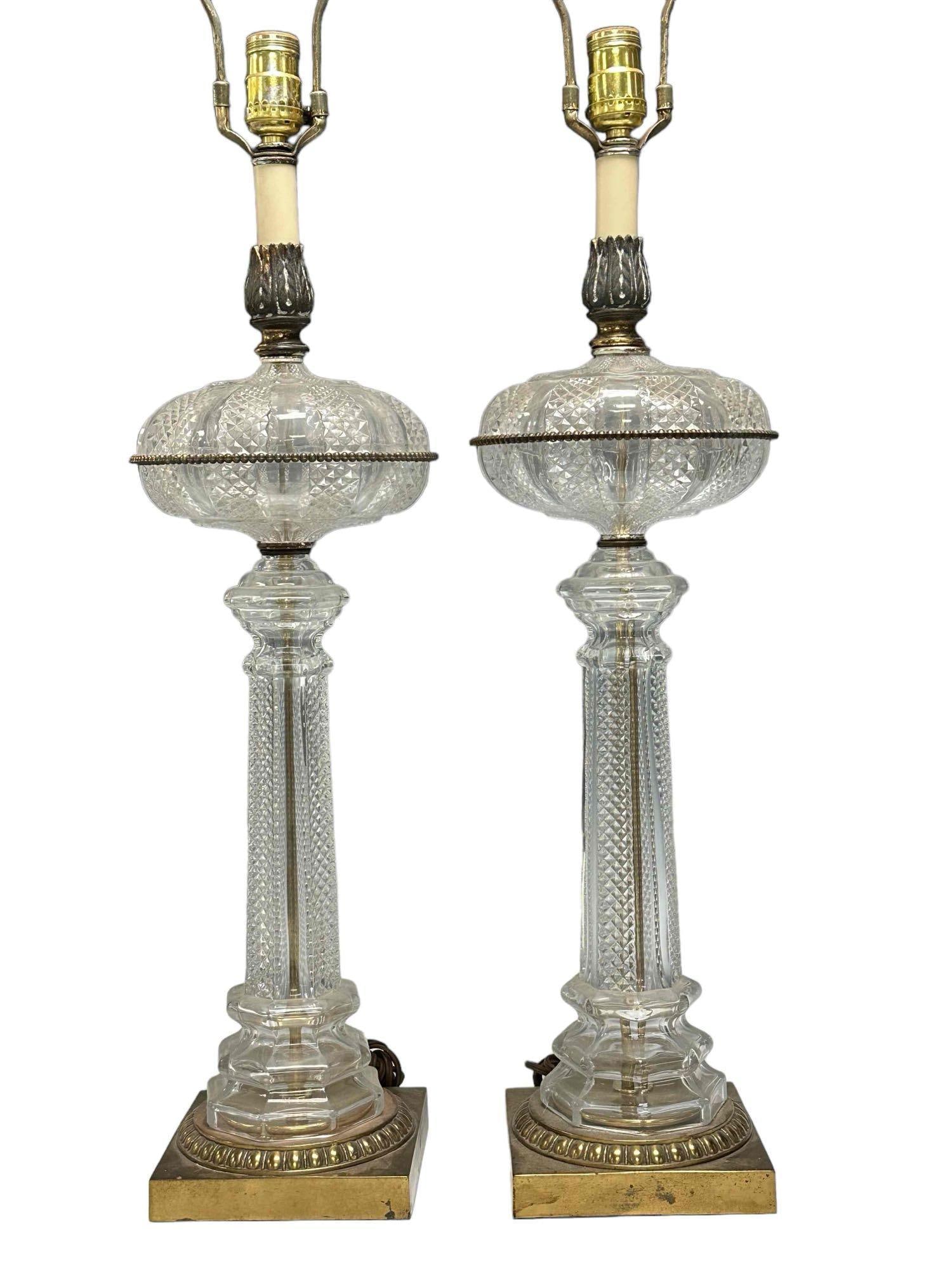 Tall Pair of French Crystal Lamps (1 of 16)