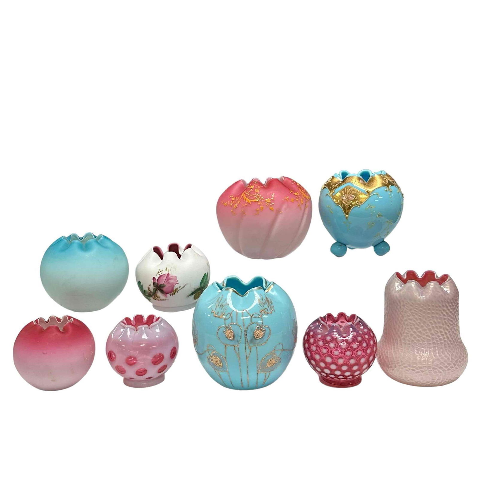 Nine (9) Victorian and Art Deco Rose Bowls (1 of 20)