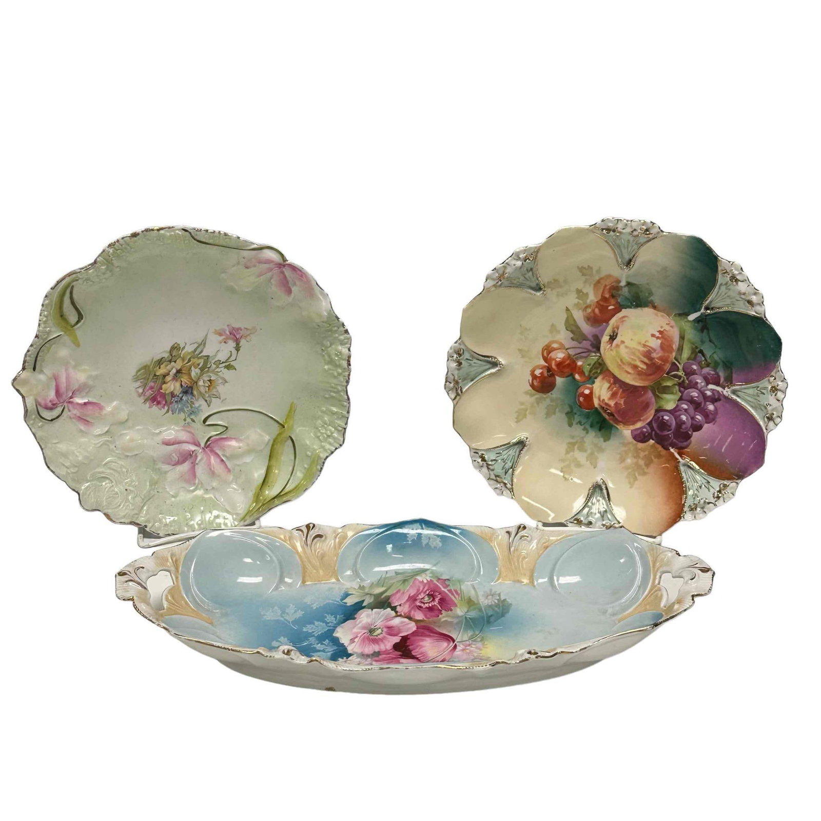 Three Antique German RS Prussia Porcelain Dishes (1 of 15)