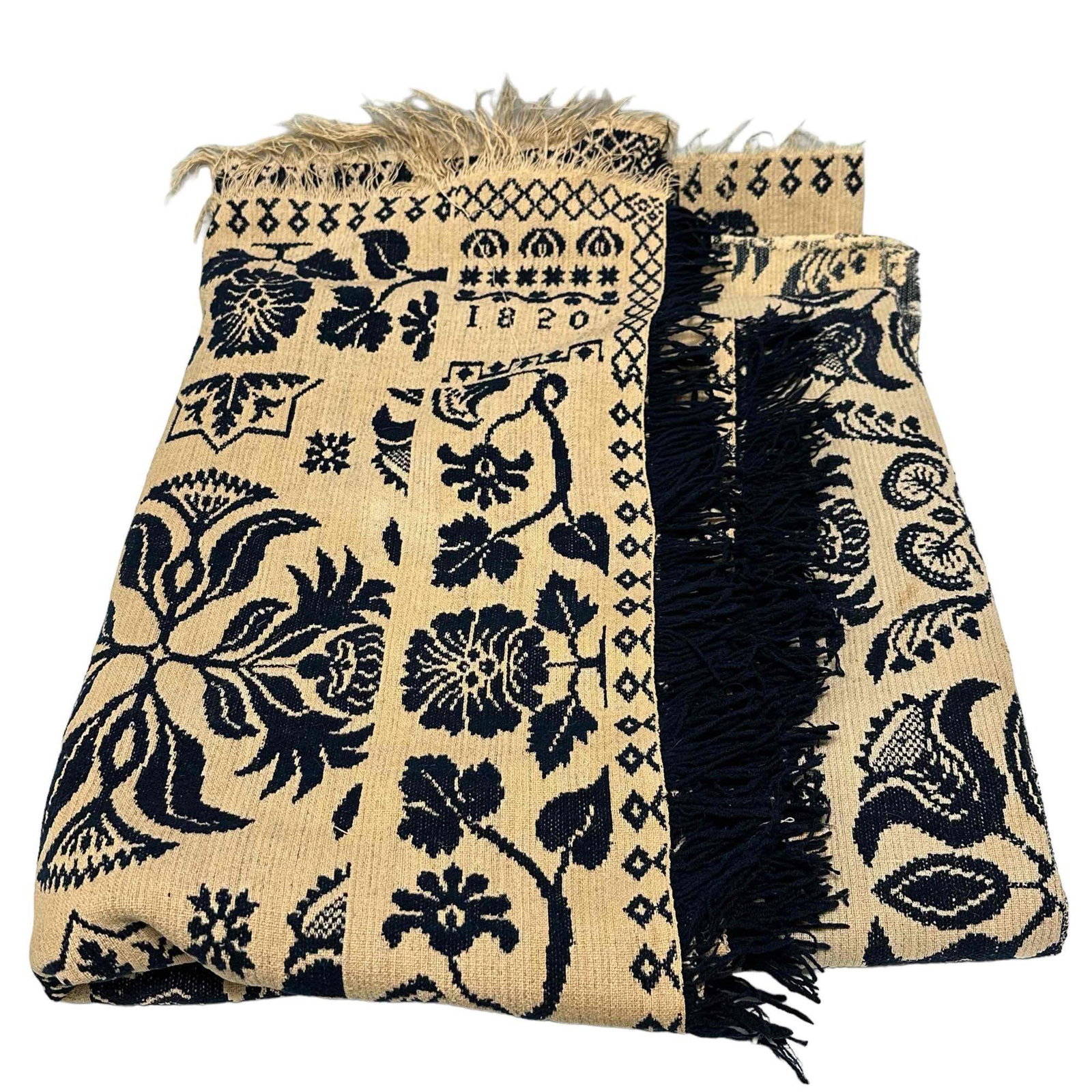 Dated 1850 Americana Blue and White Coverlet (1 of 12)