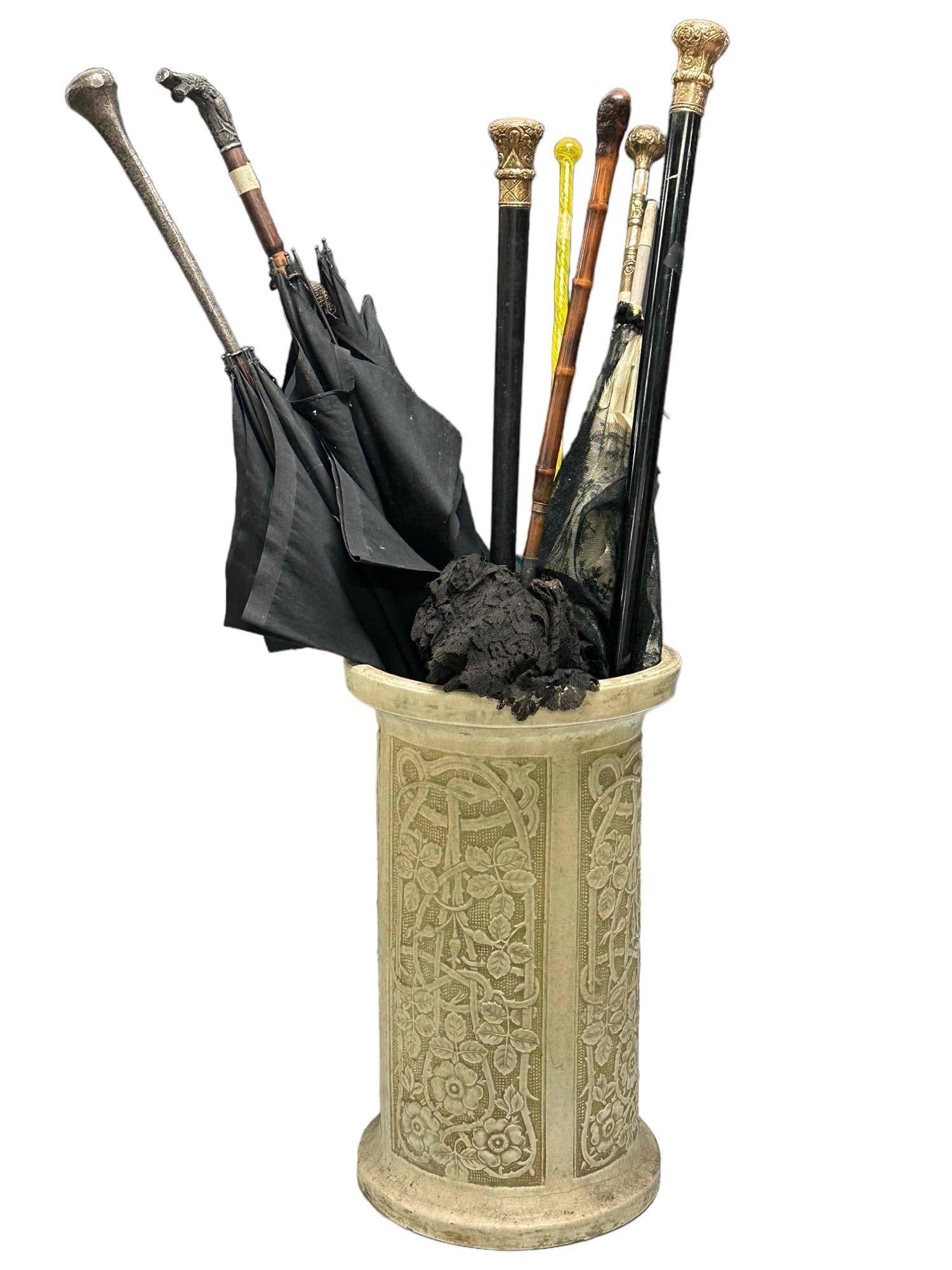 Art Nouveau Umbrella Cane Stand with Presentation Canes Etc (1 of 19)