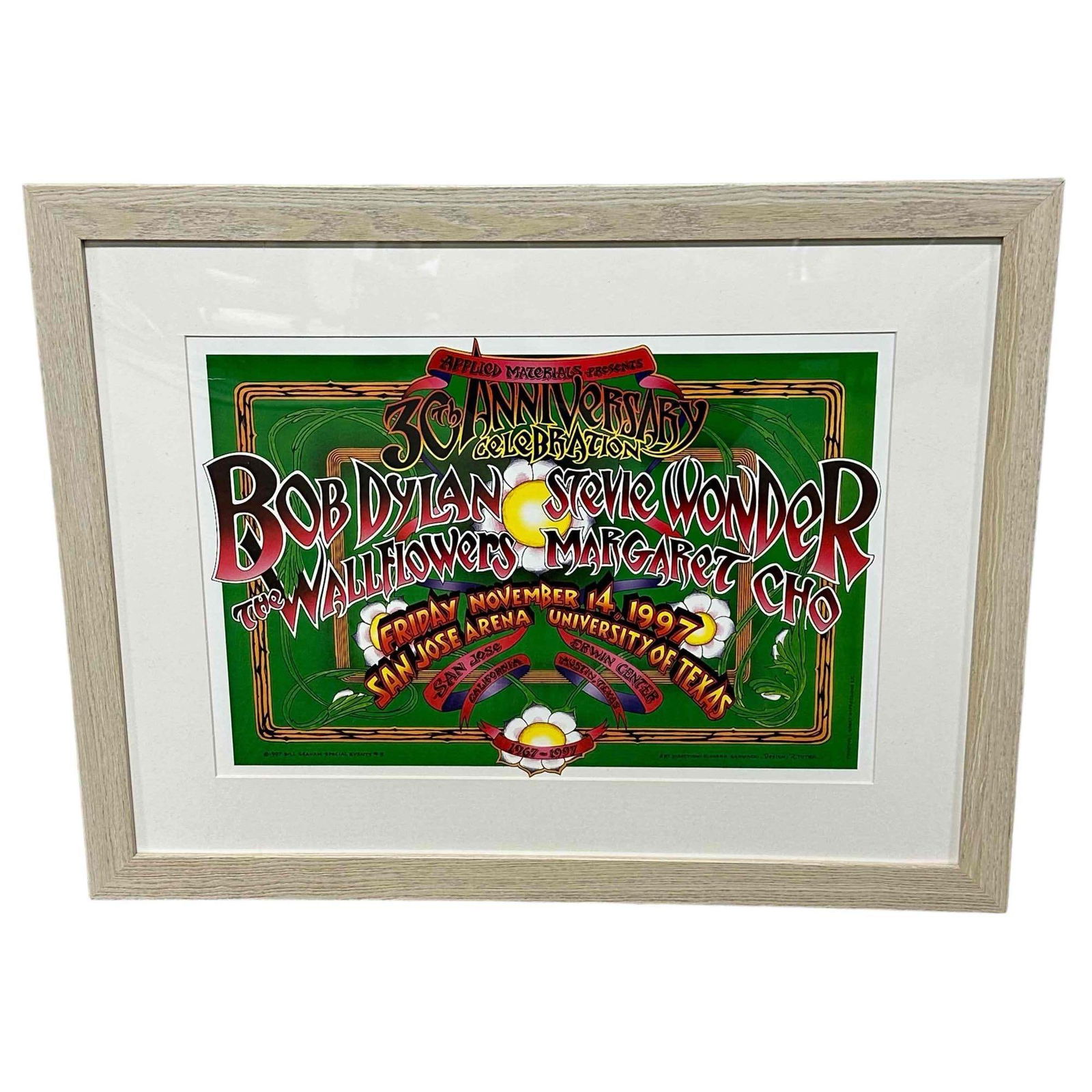 1997 Bob Dylan, Steve Wonder, The Wallflowers 1st Edition Poster (1 of 11)