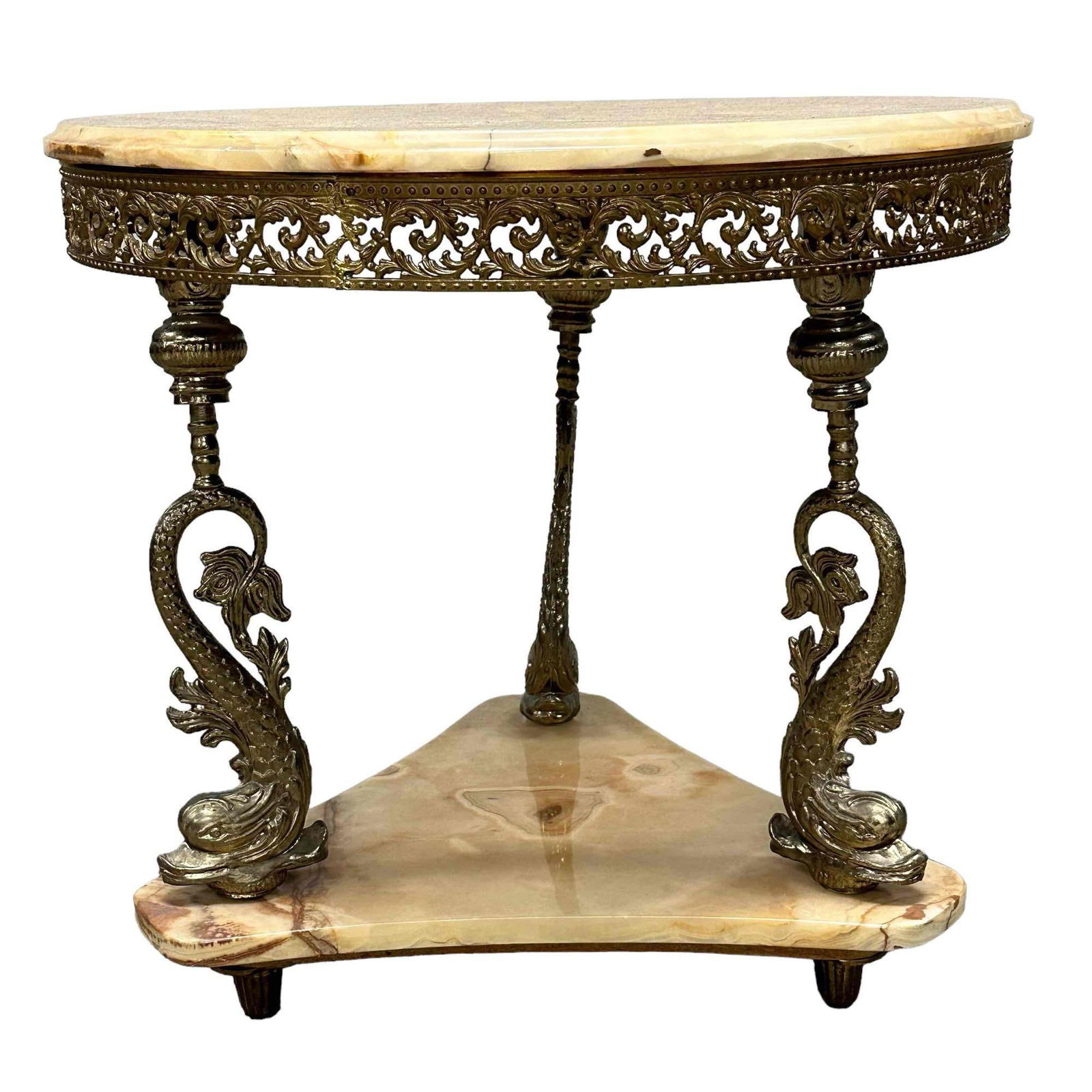 Mid 20th Century Italian Serpent Brass and Onyx Table (1 of 13)