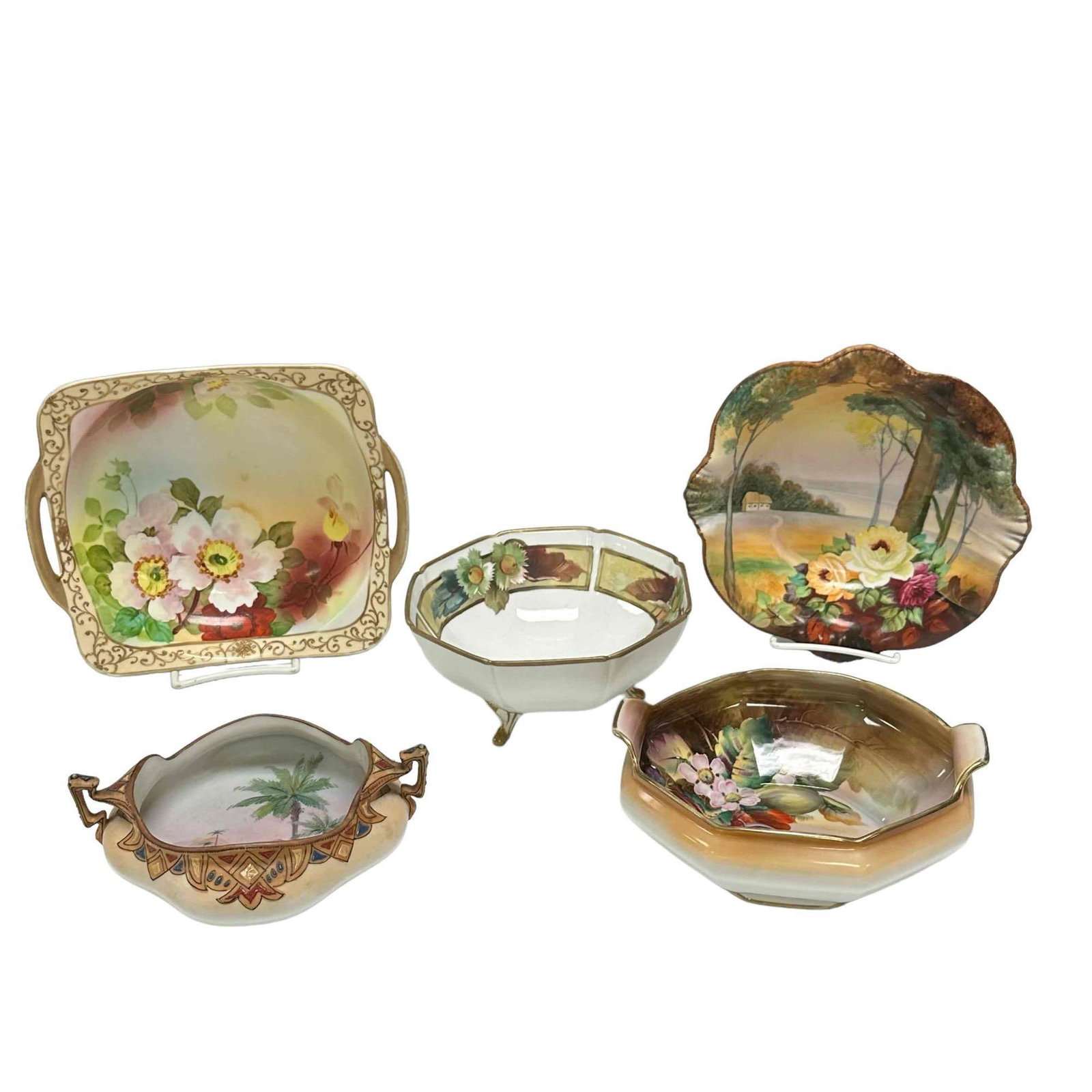 Five Hand Painted NIPPON Porcelain Bowls (1 of 16)