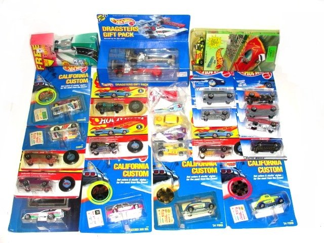 Collection Mixed Lot Hot Wheel - Red Lines: VCR tape, California Customs, Aqua Fresh and other promo items ETC. Condition all mint on cards.