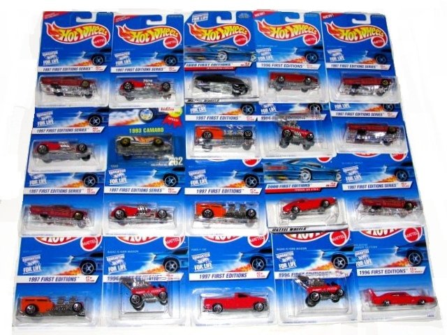 Collection 20 Hot Wheels First Edition Cars: Circa 1990's. All mint on cards;, cards in excellent condition.