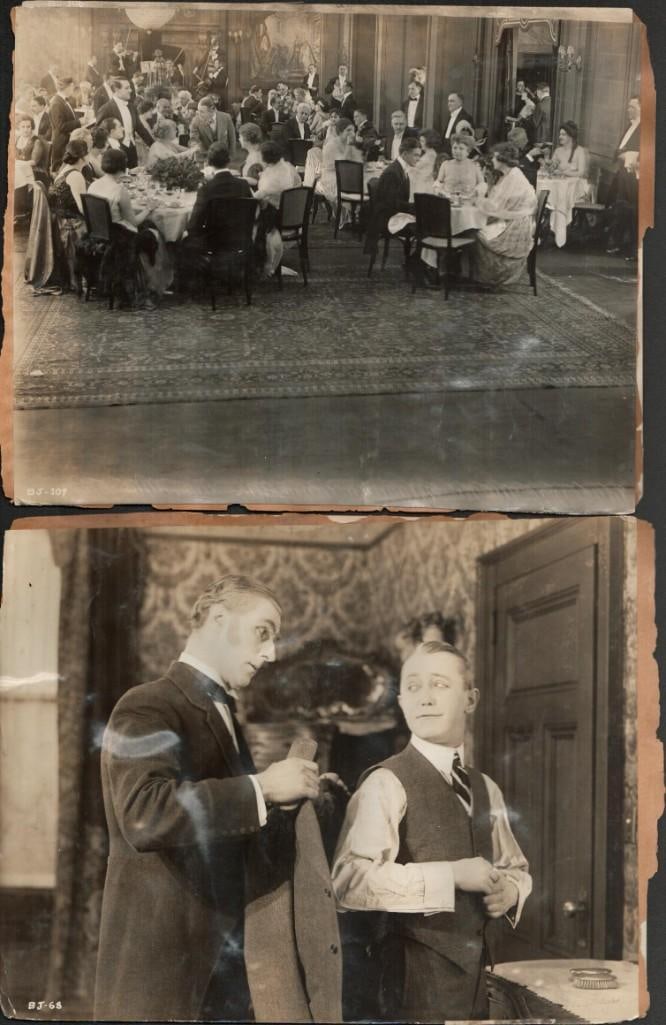 George M. Cohen - Broadway Jones - original stills: 1917, 8x10, U.S., Artcraft, Qty. 17, C- condition, double-sided, mounted on paper With Marguerite Snow Silent
