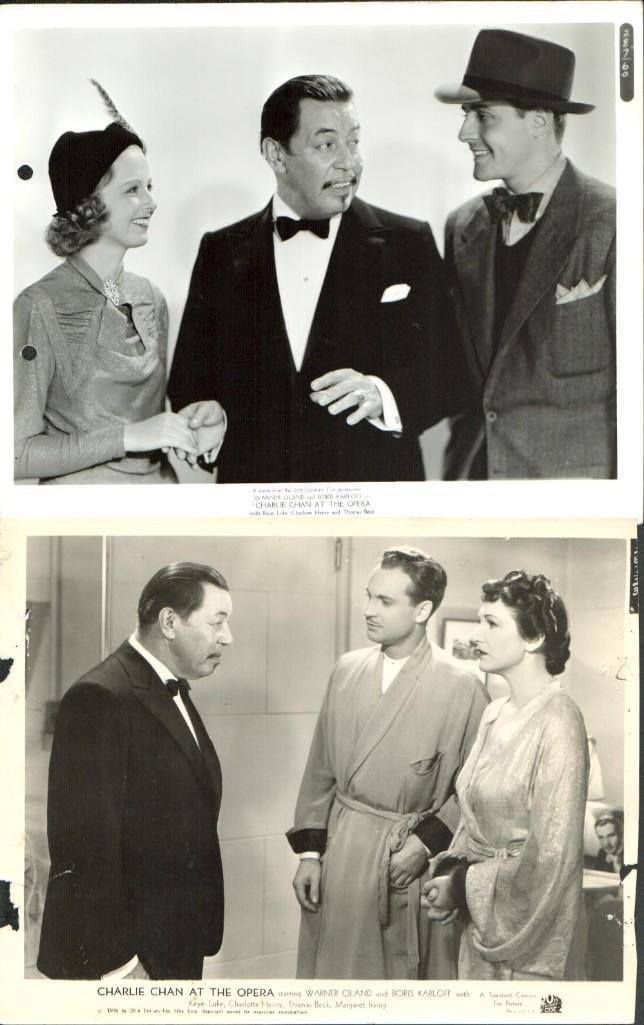 Warner Oland - Charlie Chan at the Opera - original stills: 1936, 8x10, U.S., 20th Century Fox, Qty. 11, B condition With Keye Luke, Charlotte Henry, Thomas Beck, Margaret Irving Crime